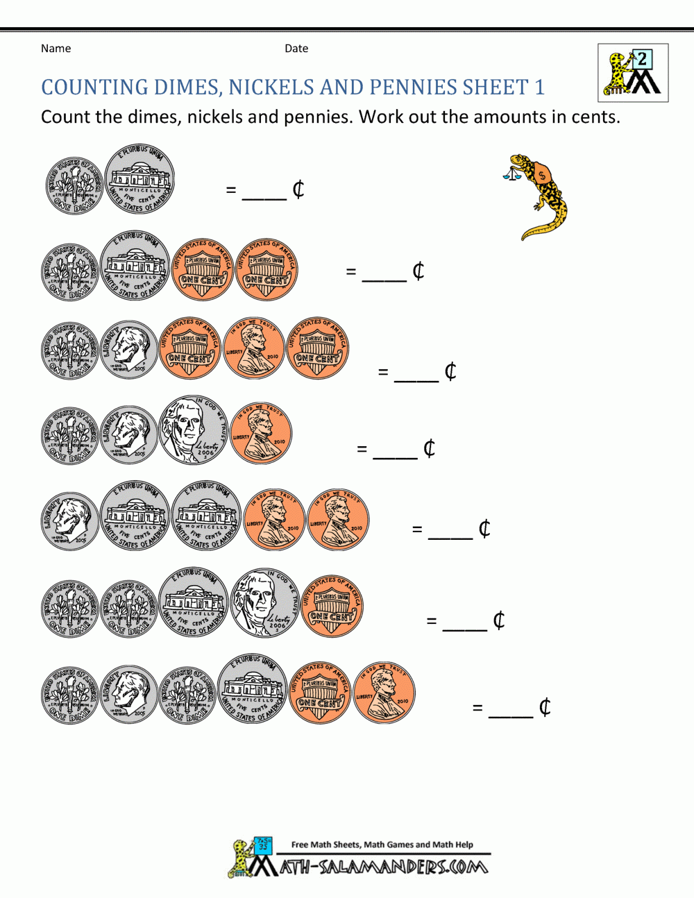 Money Worksheets For 2nd Grade