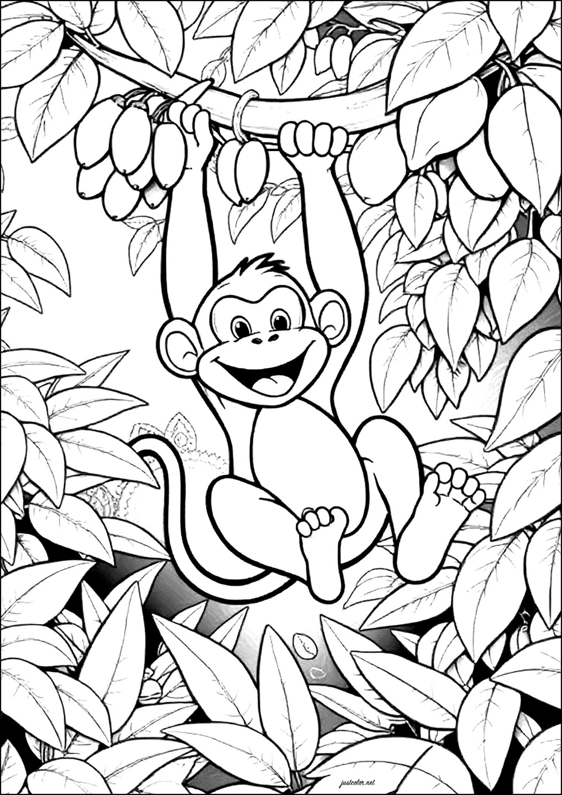 coloring sheets of monkeys