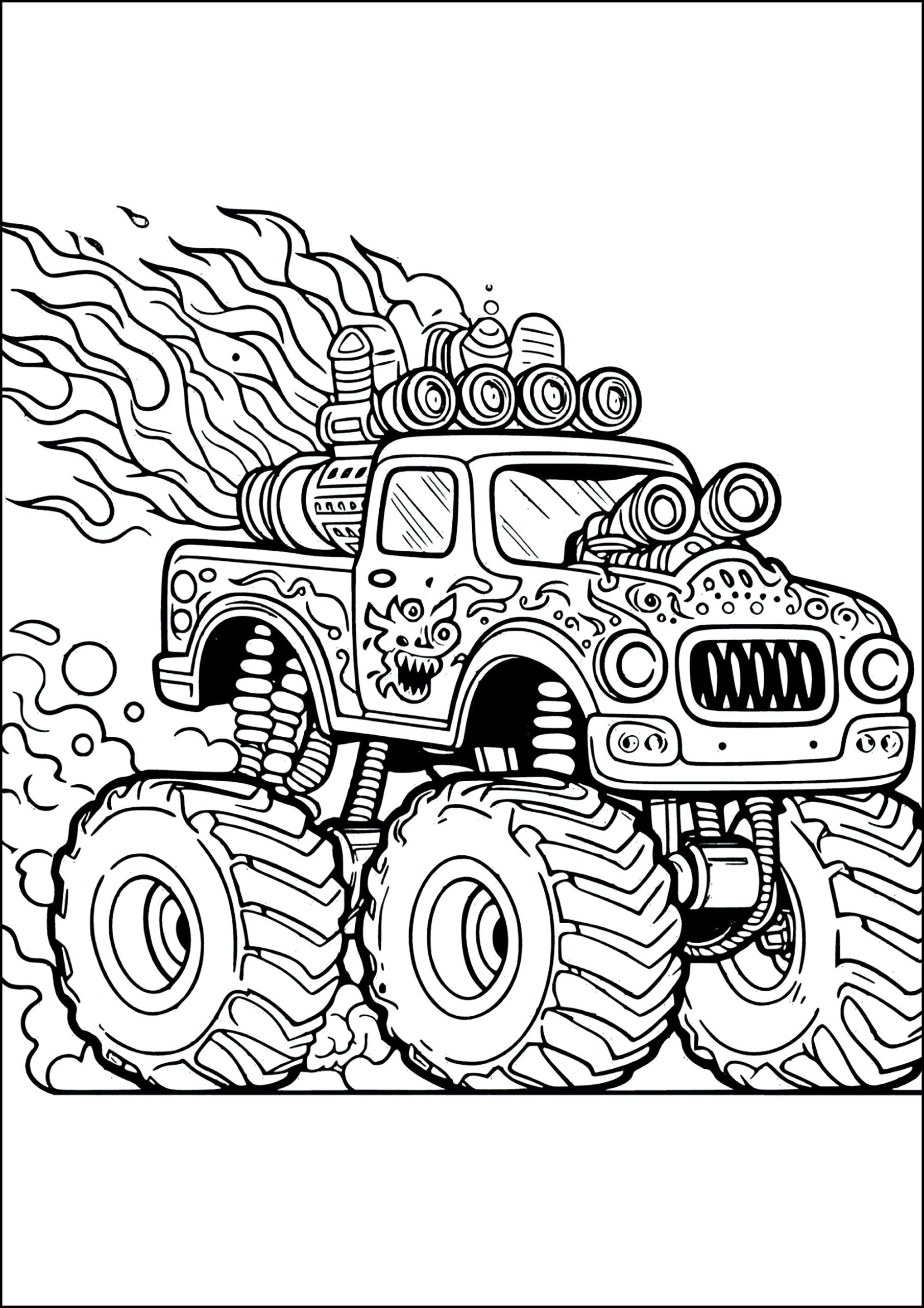 monster truck pictures to color