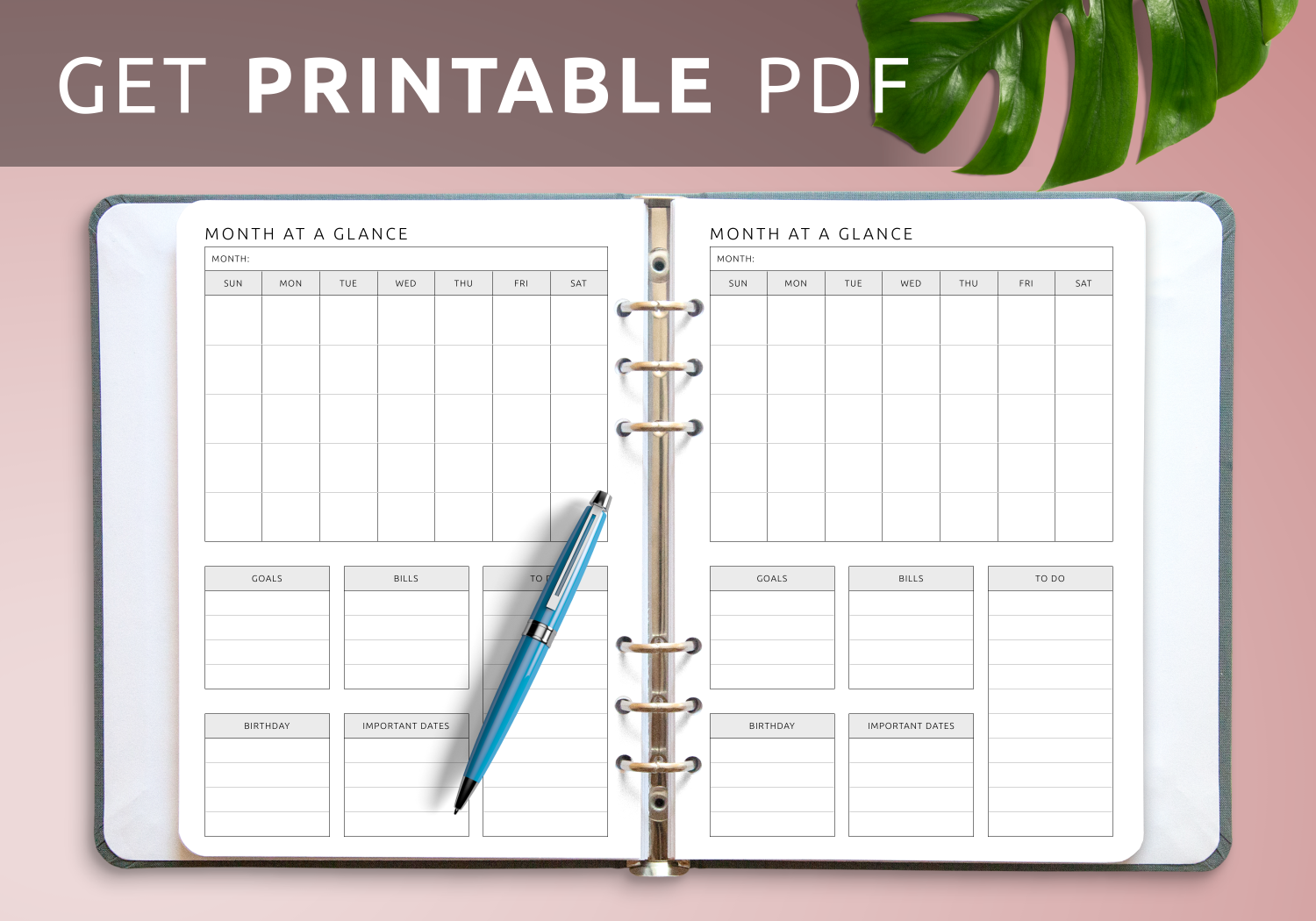 at a glance monthly planner