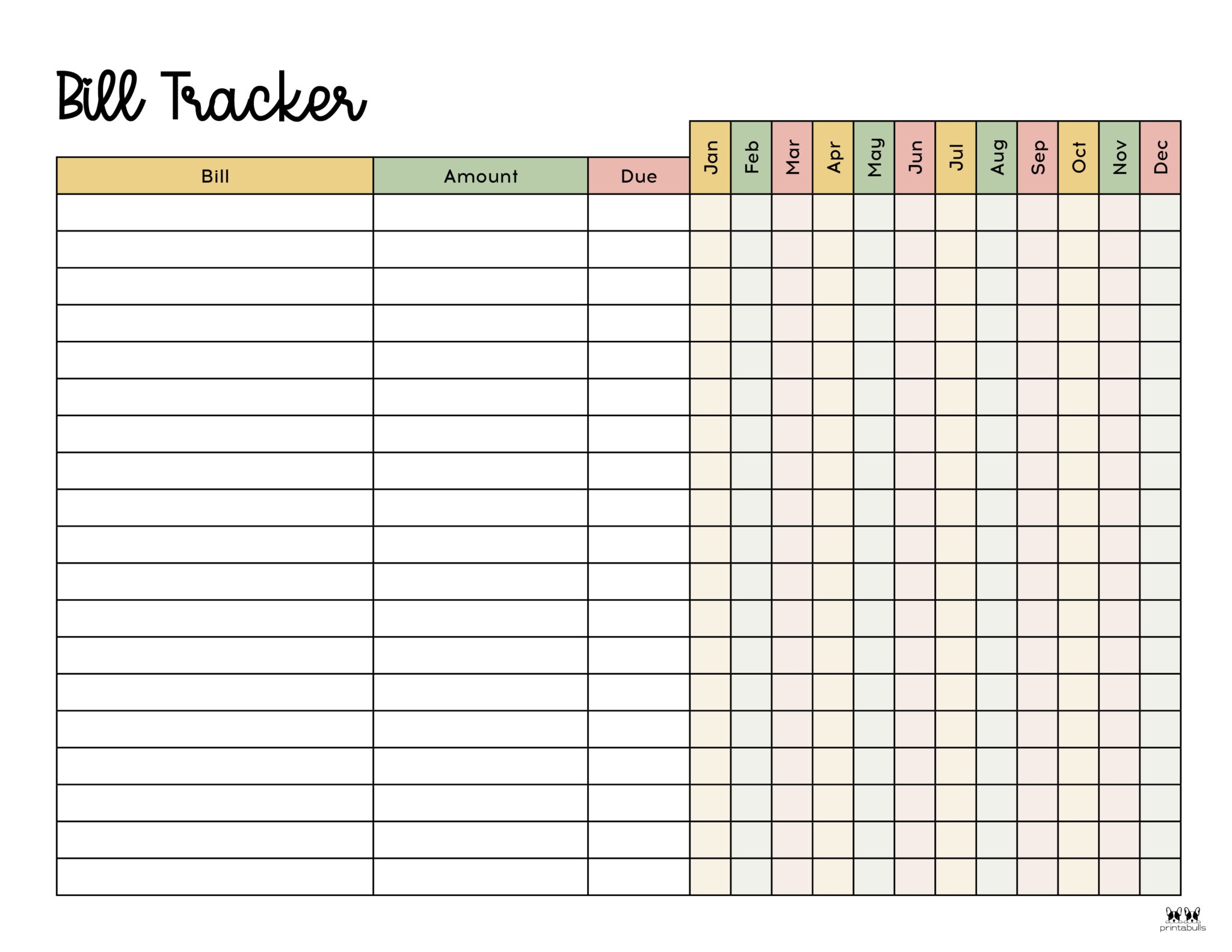 Monthly Bill Organizer Free Printable Printable Party Favors Monthly Bill Organizer Free Printable Printable Party Favors