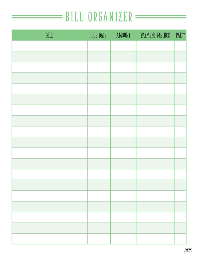 Monthly Bill Organizers 18 Free Printables Printabulls Monthly Bill Organizers 18 Free Printables Printabulls