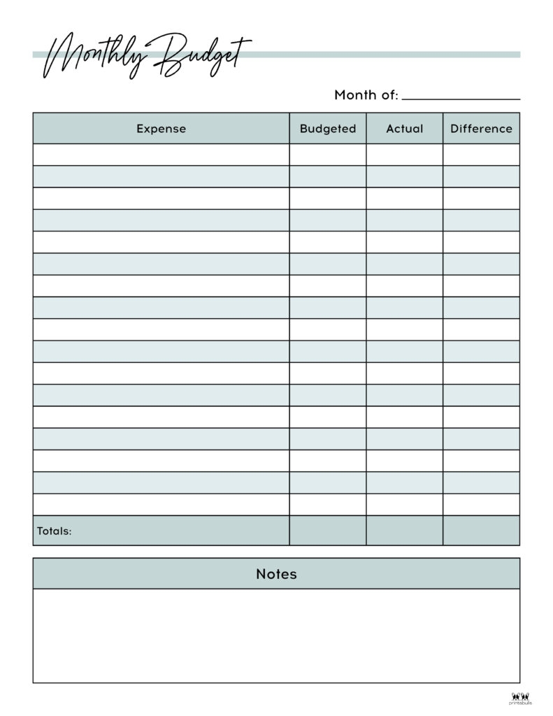 printable budget worksheets free