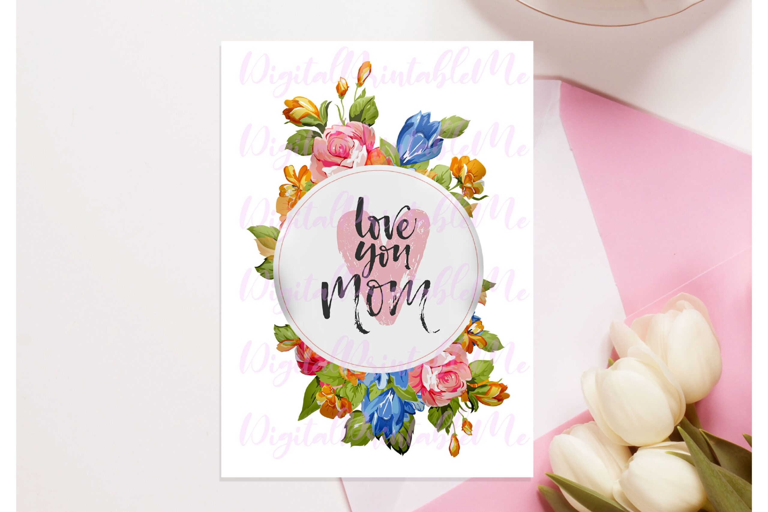 Mother s Day Card Love You Mom Printable Birthday Download Colorful By DigitalPrintableMe TheHungryJPEG