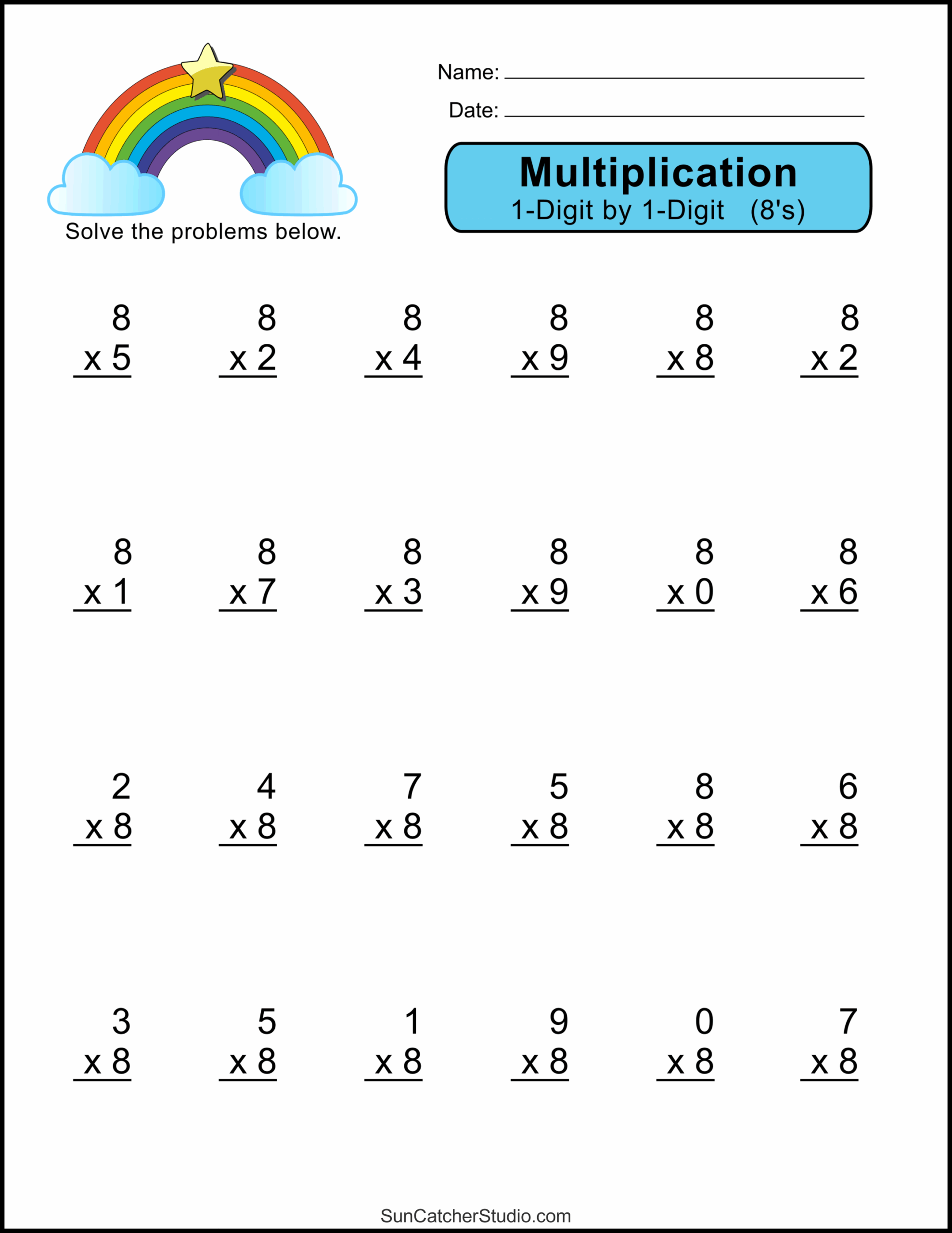 multiplication printable worksheets