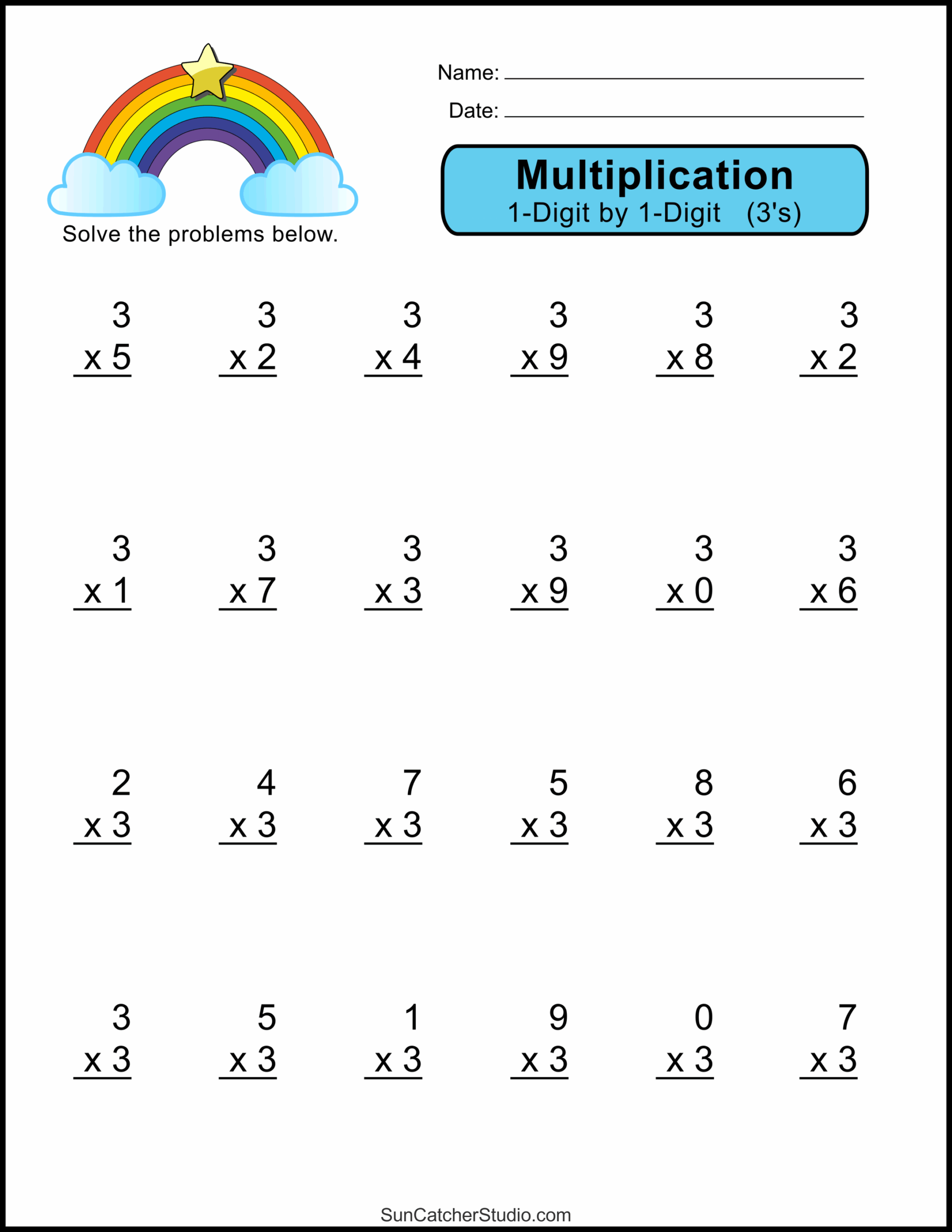 multiplication practice sheets free