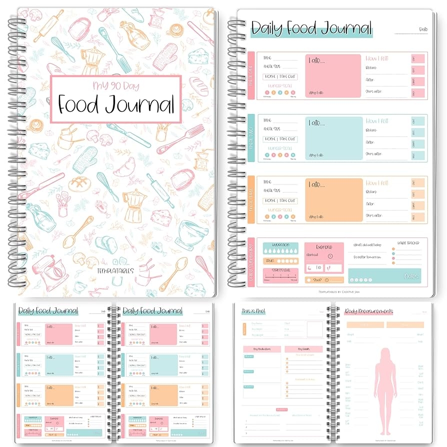 My 90 Day Food Journal Daily Food Journal 90 Day Meal Tracker Planner Fitness Diet Wellness Planner Habit Tracker Weight Loss Tracker Nutrition Log Daily Food Diary A5 Colorful Sky