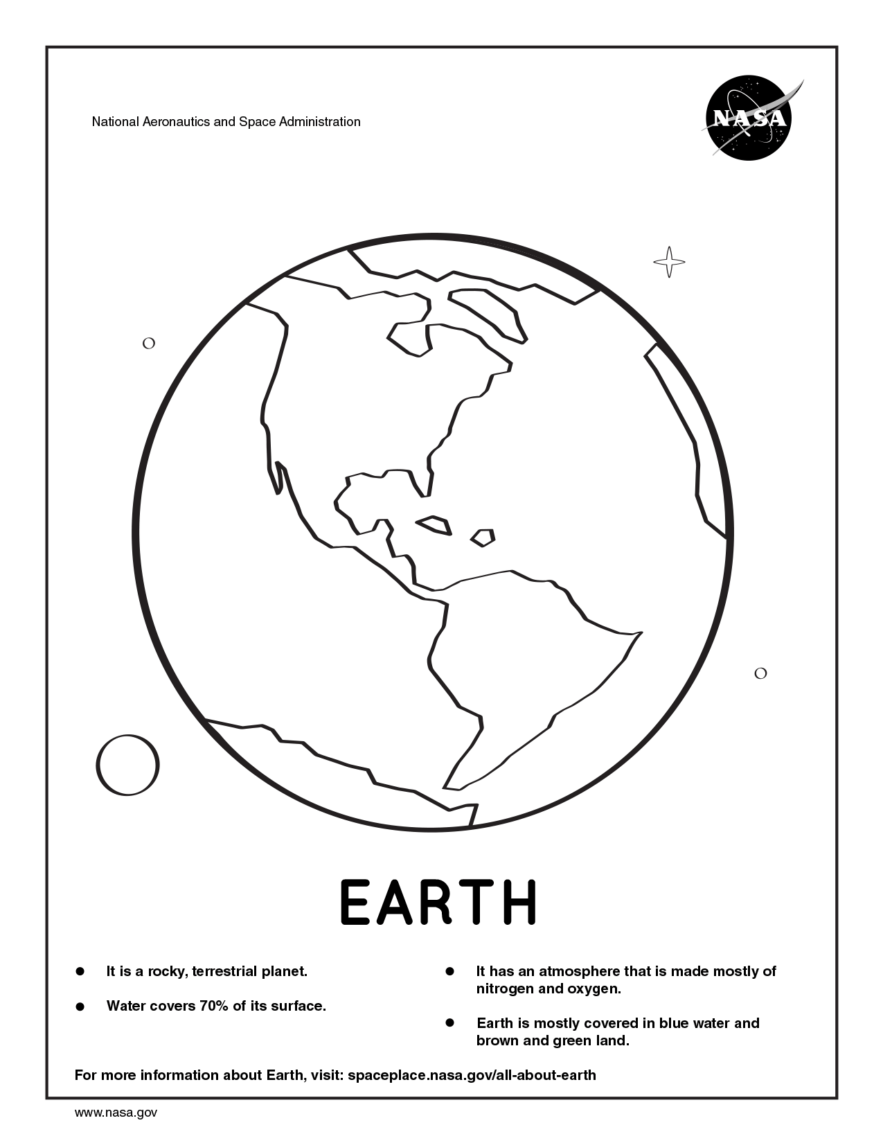 coloring sheet of earth
