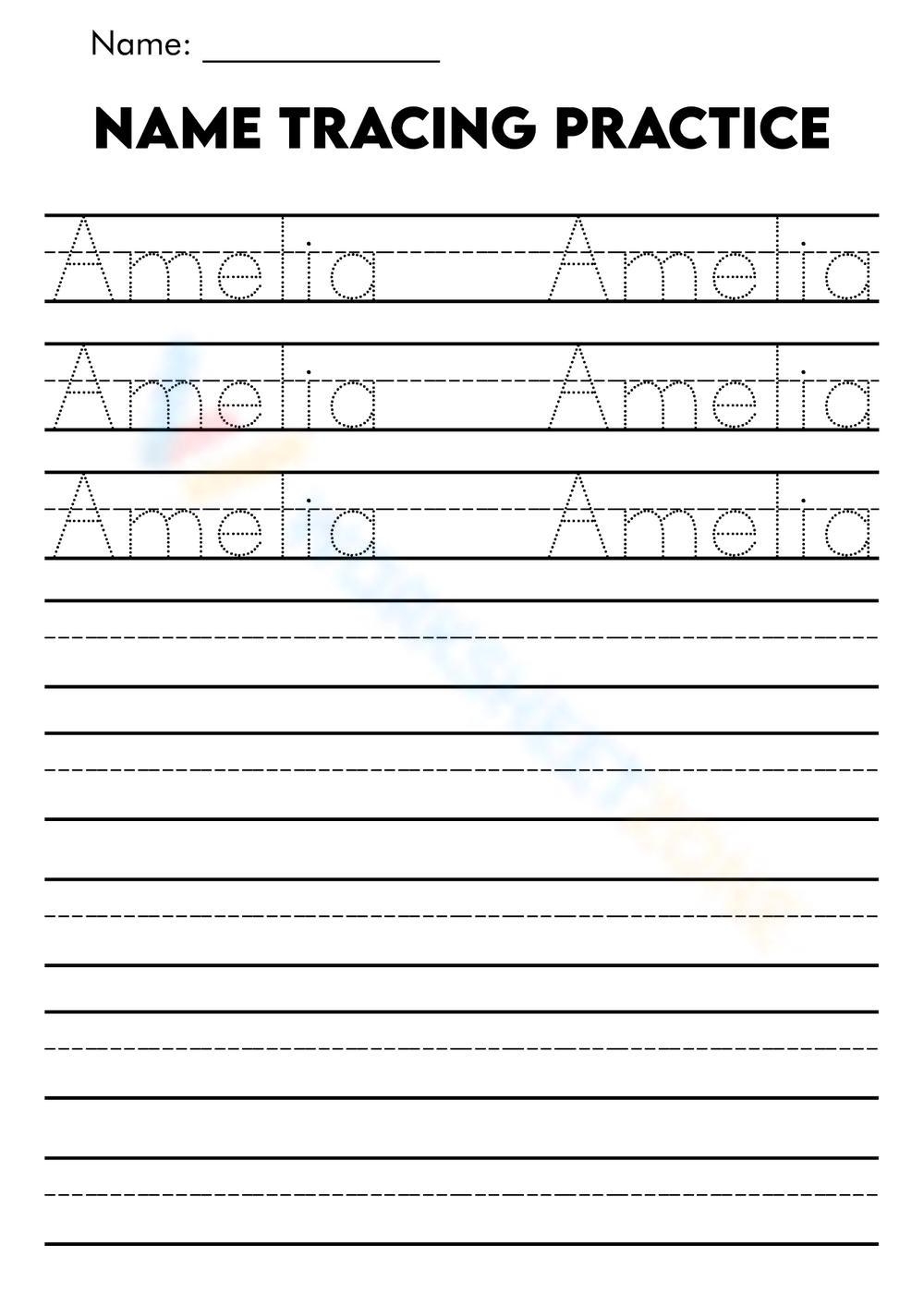 free name tracing sheets