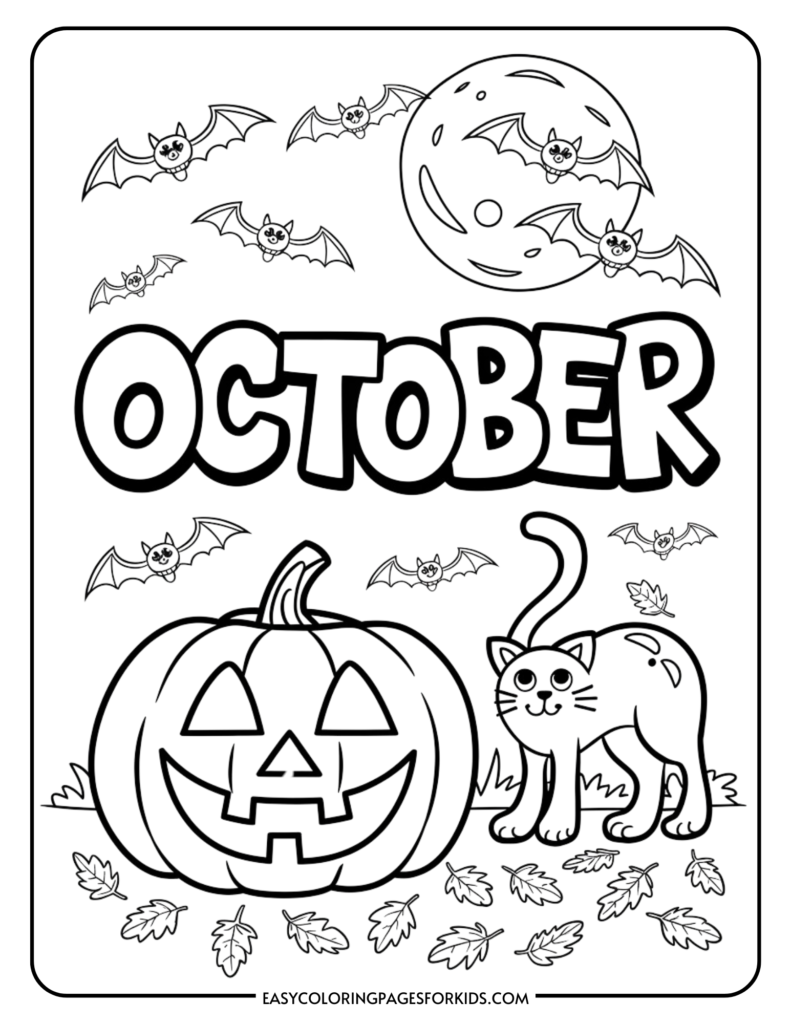 October Coloring Pages For Kids And Adults Free Printable Pages Easy Coloring Pages For Kids