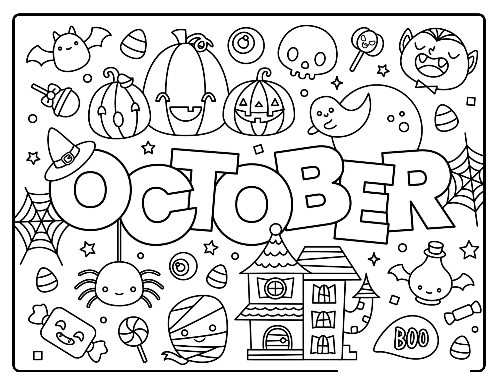 October Coloring Pages Of The Month Temple