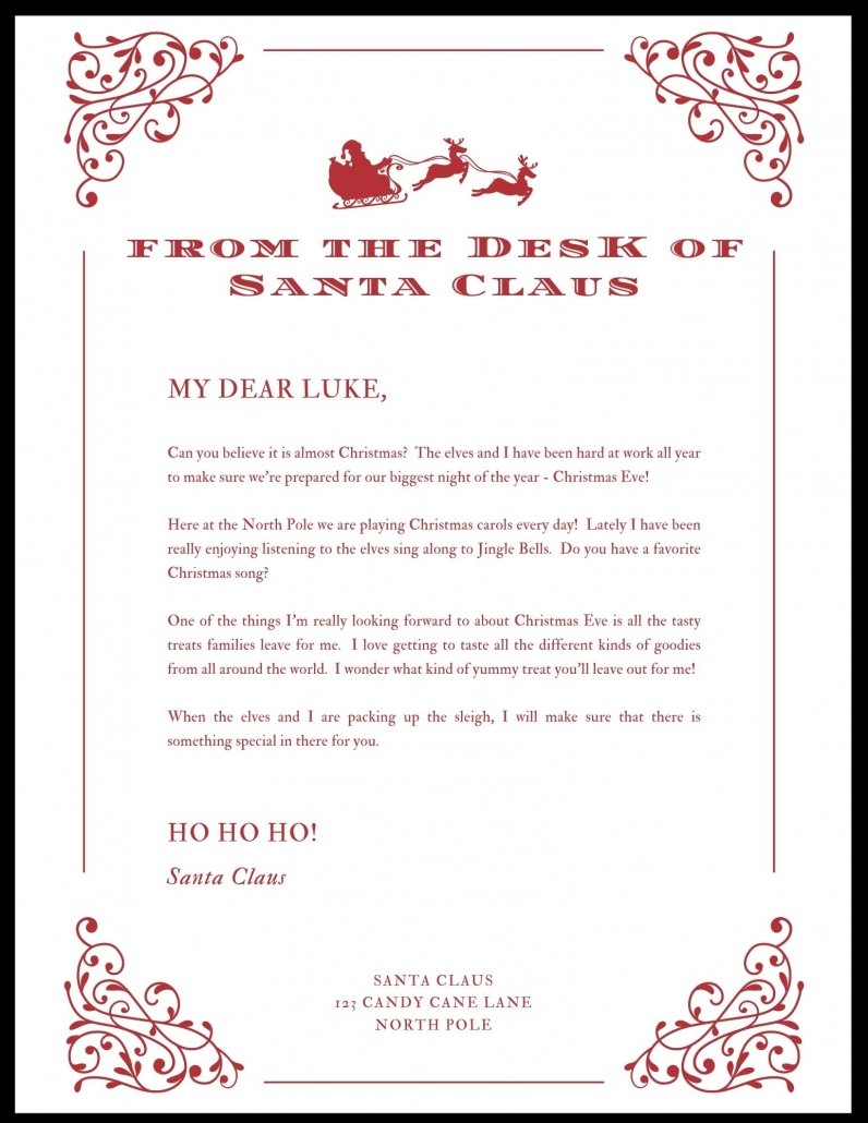 sample letters from santa