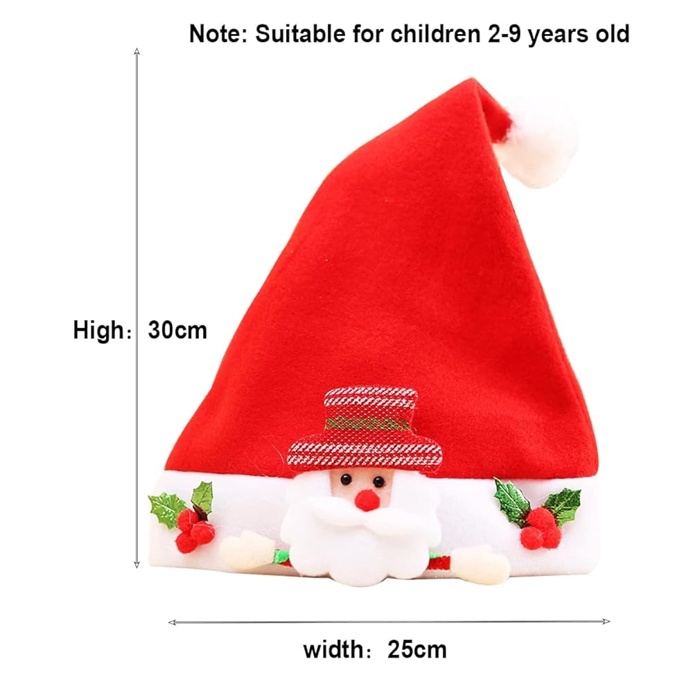 Osuter Christmas Hats Pack Of 8 Santa Hats Children s Santa Hat Red Beautiful Christmas Hat For New Year Festive Christmas Party Children Amazon de Toys