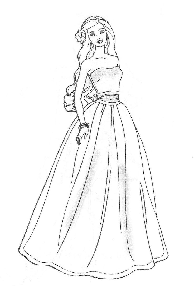 Outline Barbie Doll Drawing Princess Outline Easy Barbie Doll Drawing Colouring Pages Outline