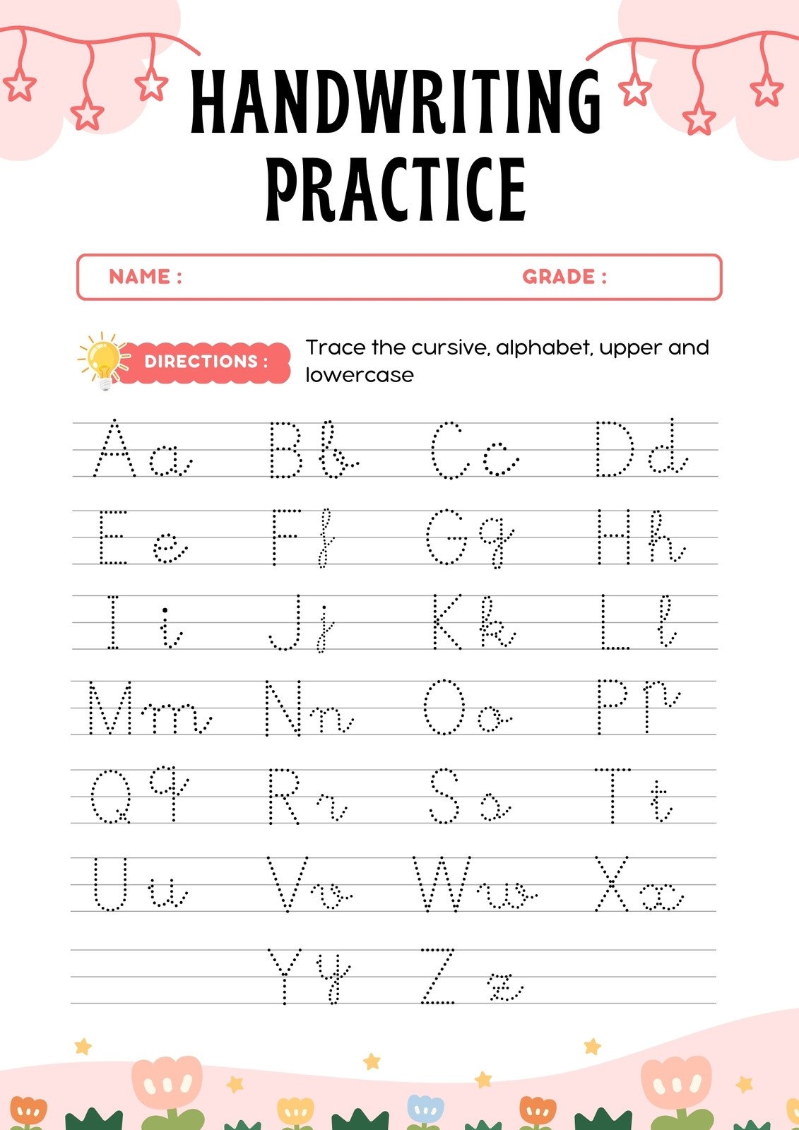 Page 3 Free Custom Printable Handwriting Worksheet Templates Canva
