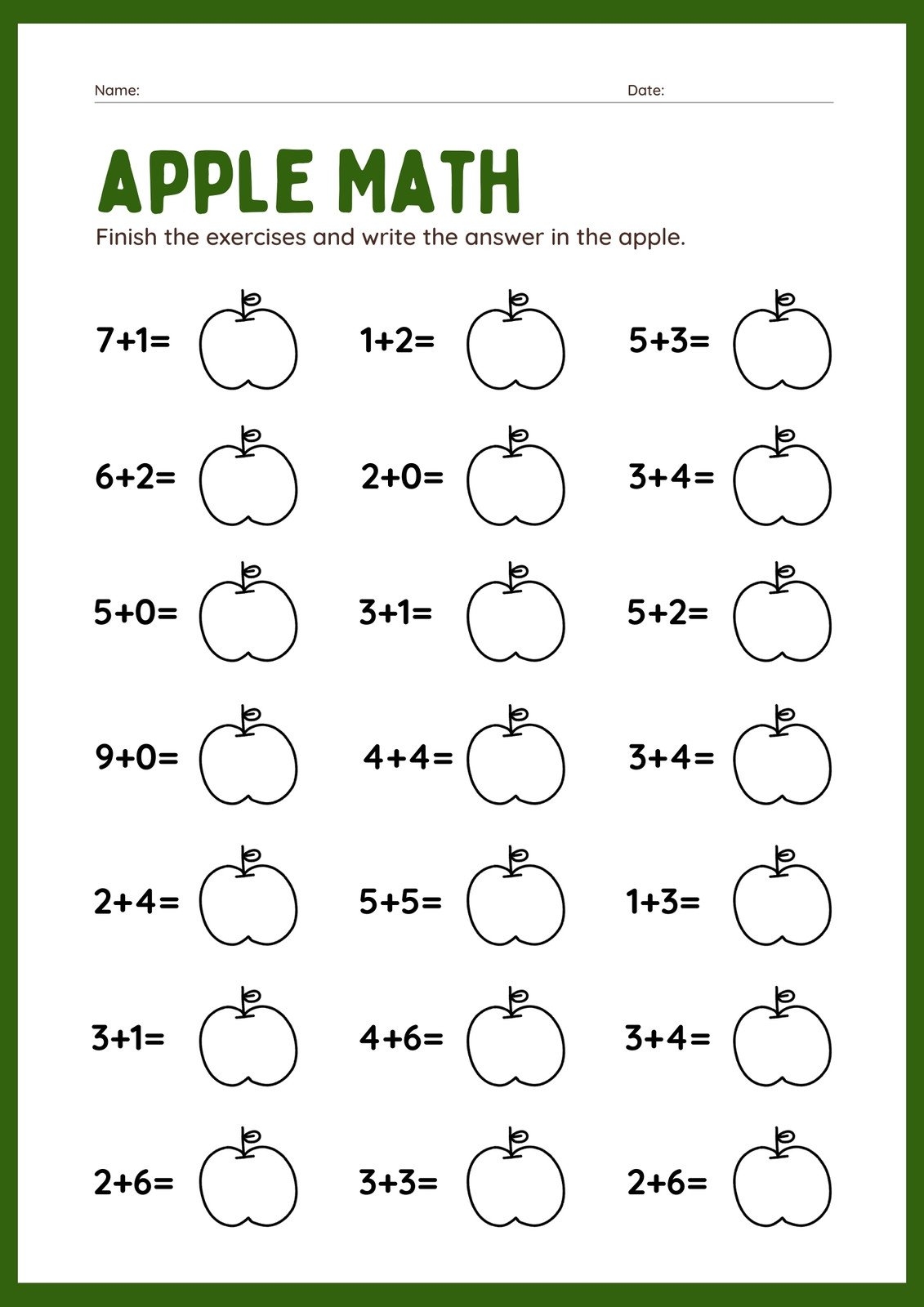 Page 3 Free Editable Kindergarten Worksheets Canva