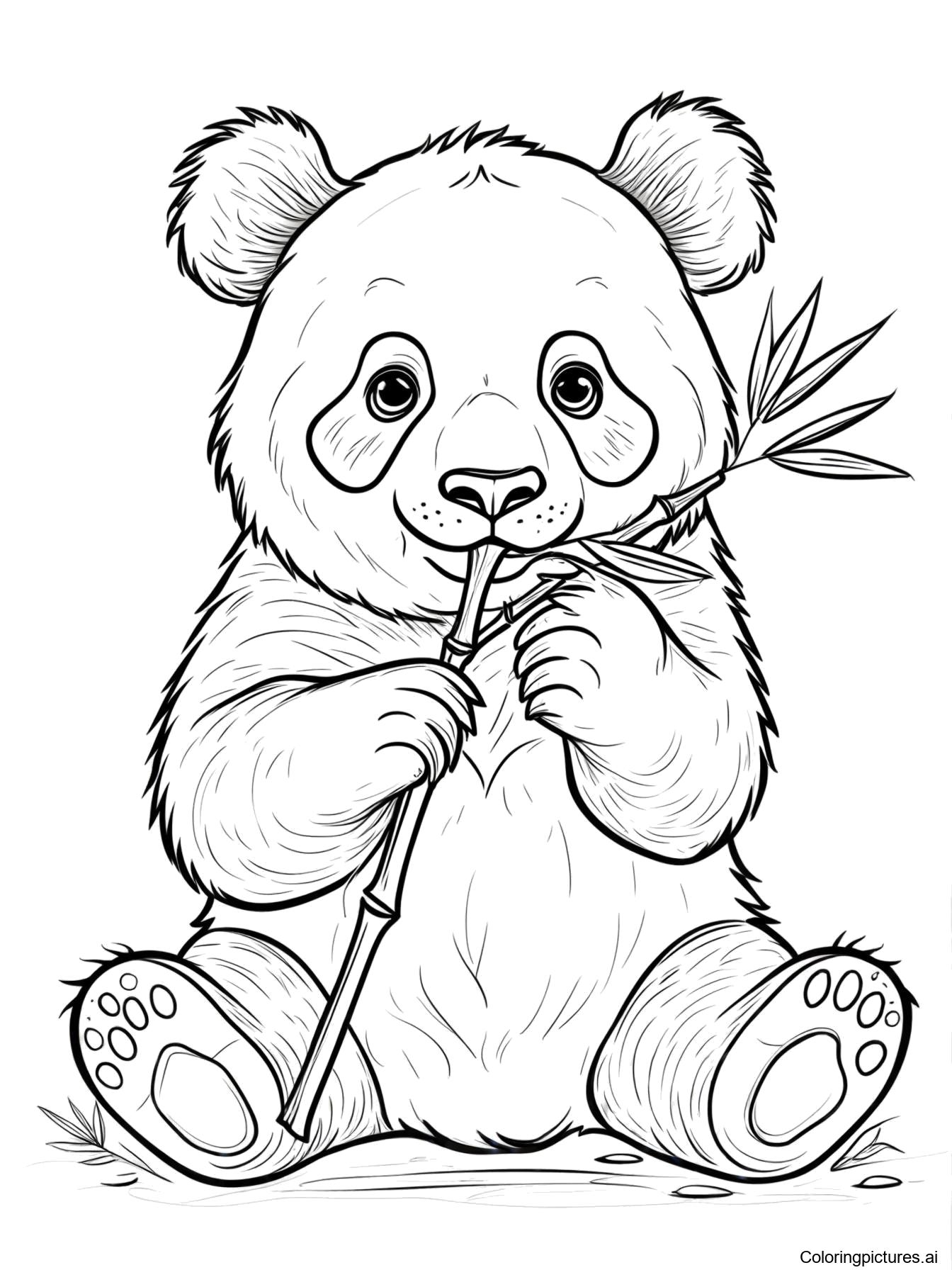 coloring page of a panda bear