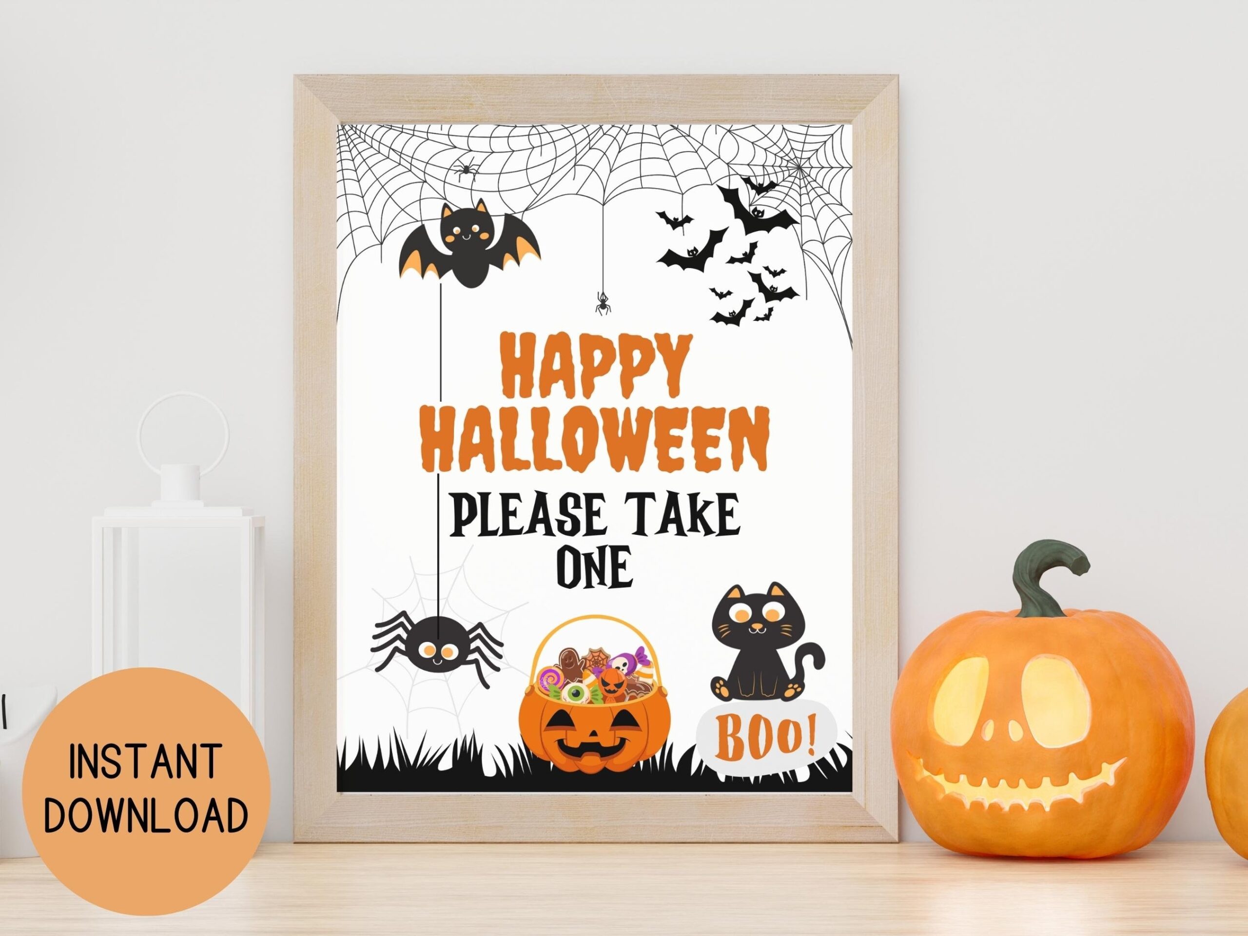 Please Take One Sign Halloween Trick Or Treat Sign Halloween Party Decor Take One Candy Sign Door Sign Porch Sign Printable Instant Download Etsy