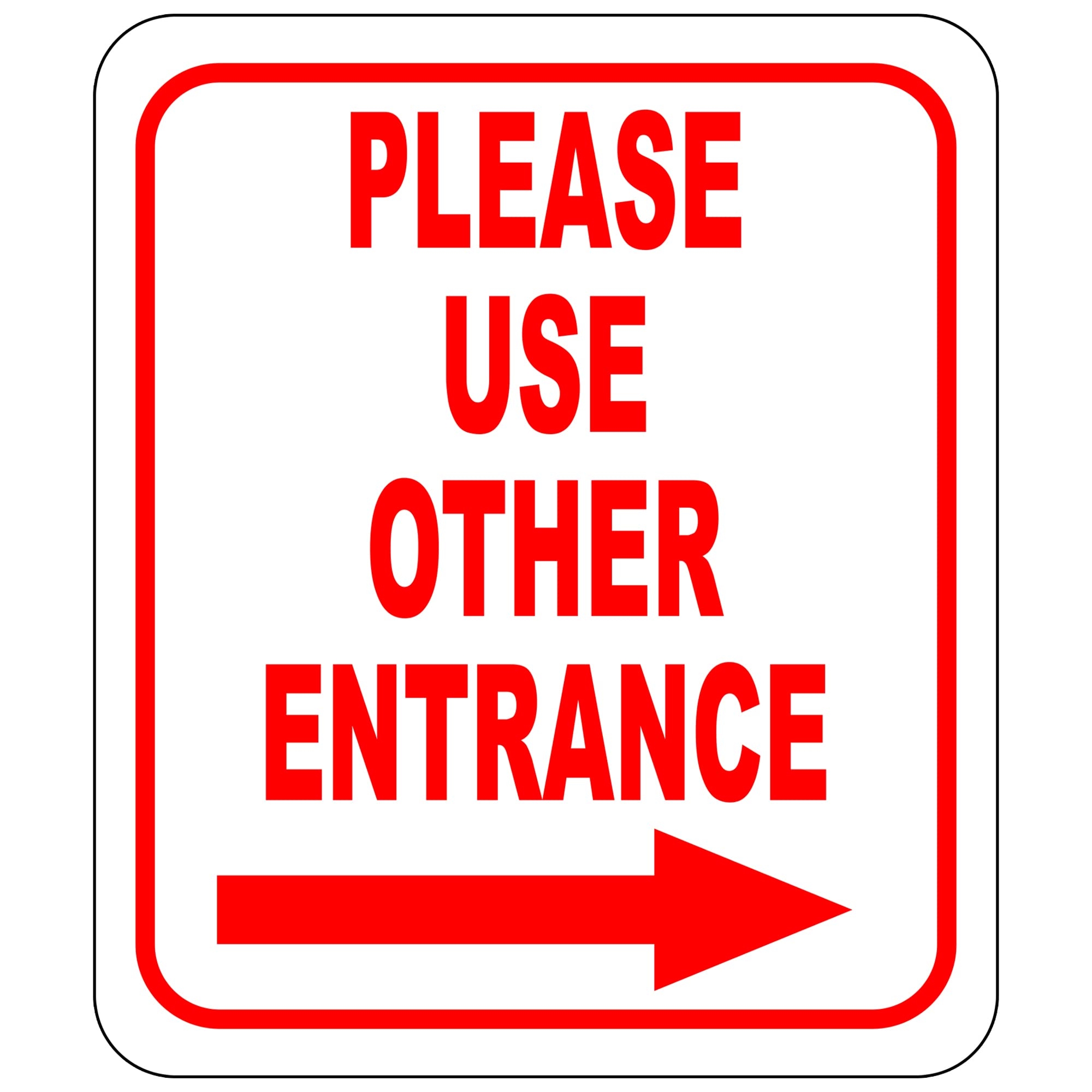 Please Use Other Entrance Right Arrow Door Sign For Employees Visitors Or Deliveries Metal Signs For