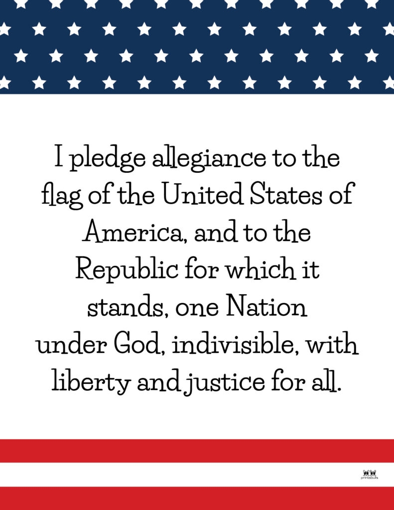 Pledge Of Allegiance Words 20 FREE Printables Printabulls