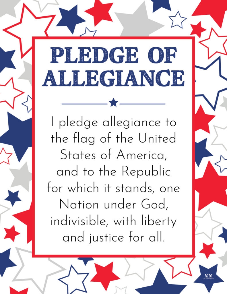Pledge Of Allegiance Words 20 FREE Printables Printabulls