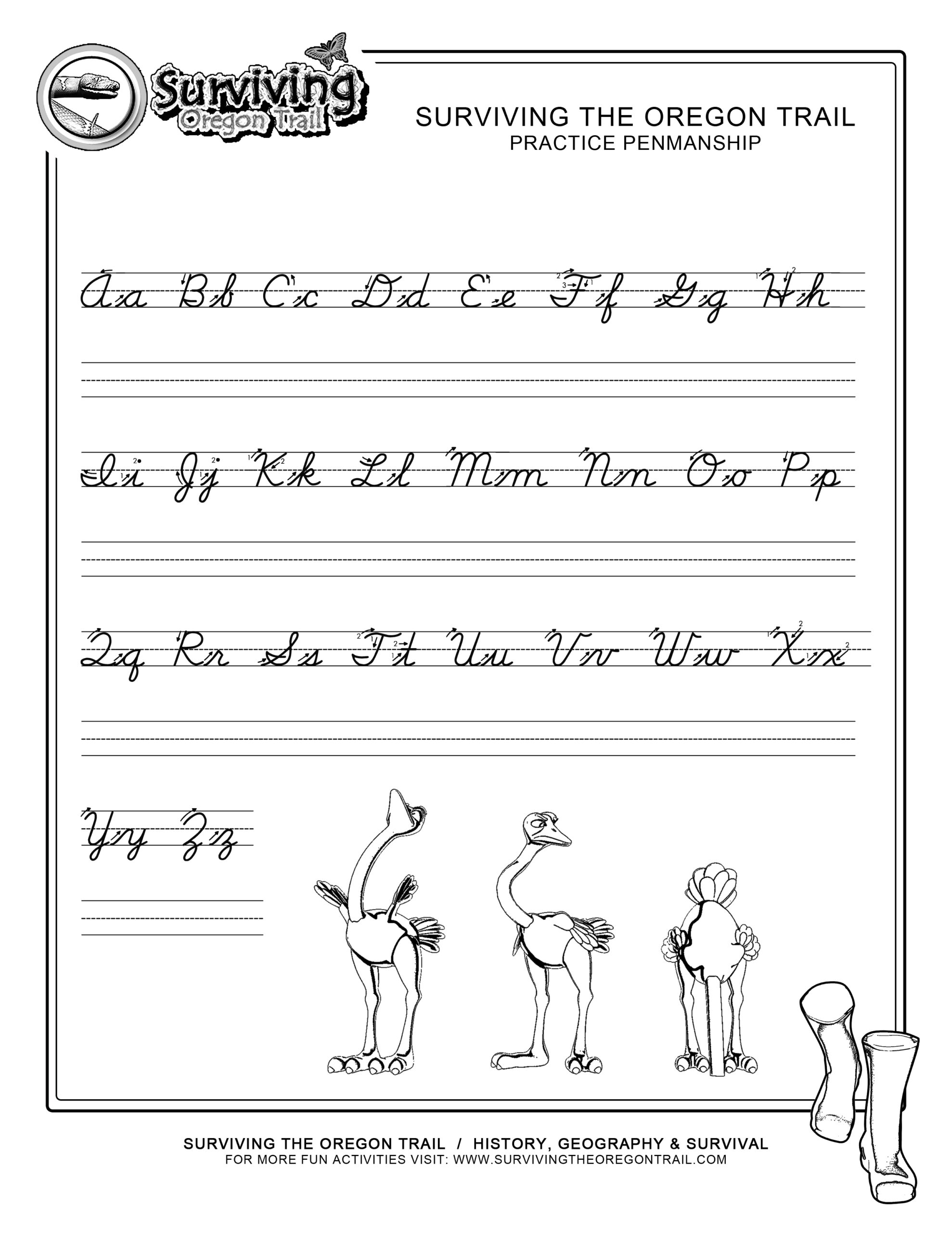 cursive practice printable worksheets