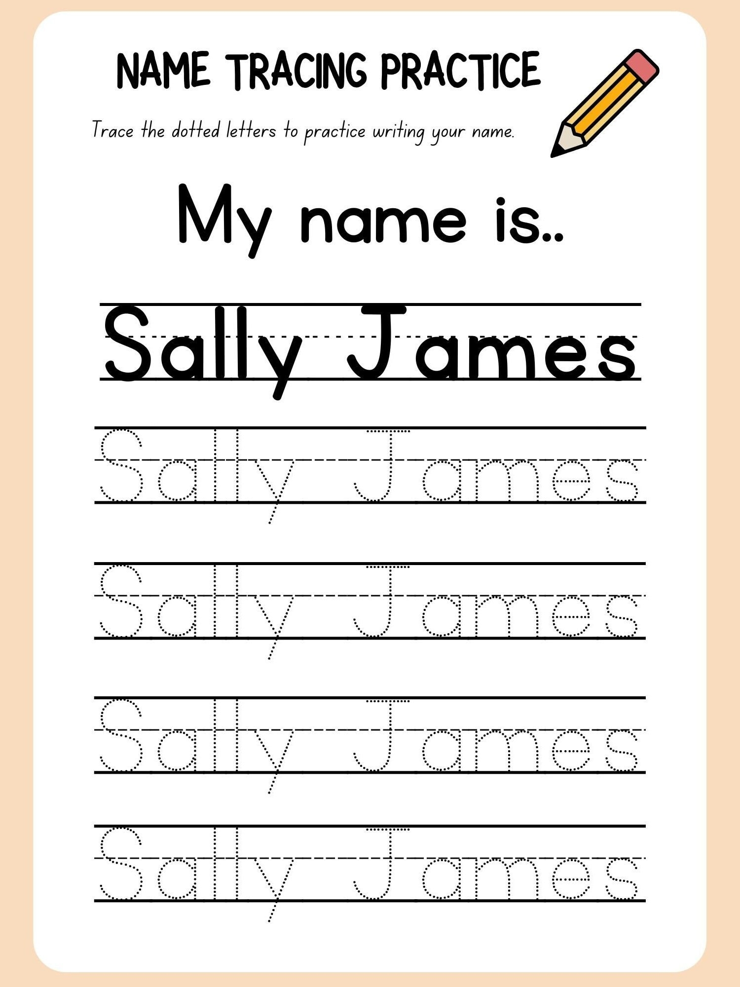 trace my name worksheet