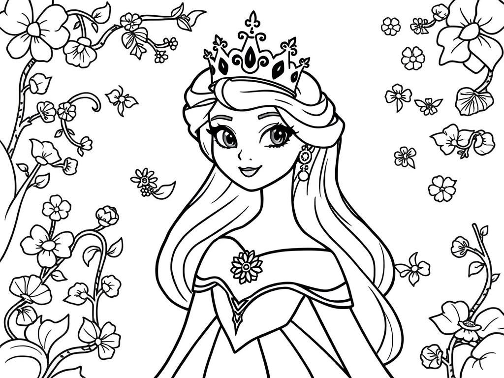 Princess Aurora Coloring Page Free Printable Coloring Page