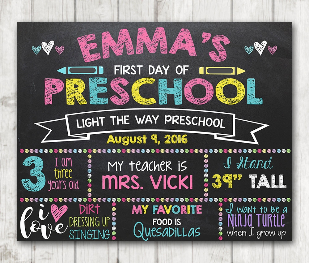 Printable Free Personalzed Frst Day Of School Sgn Back To School Prop Etsy For Teachers