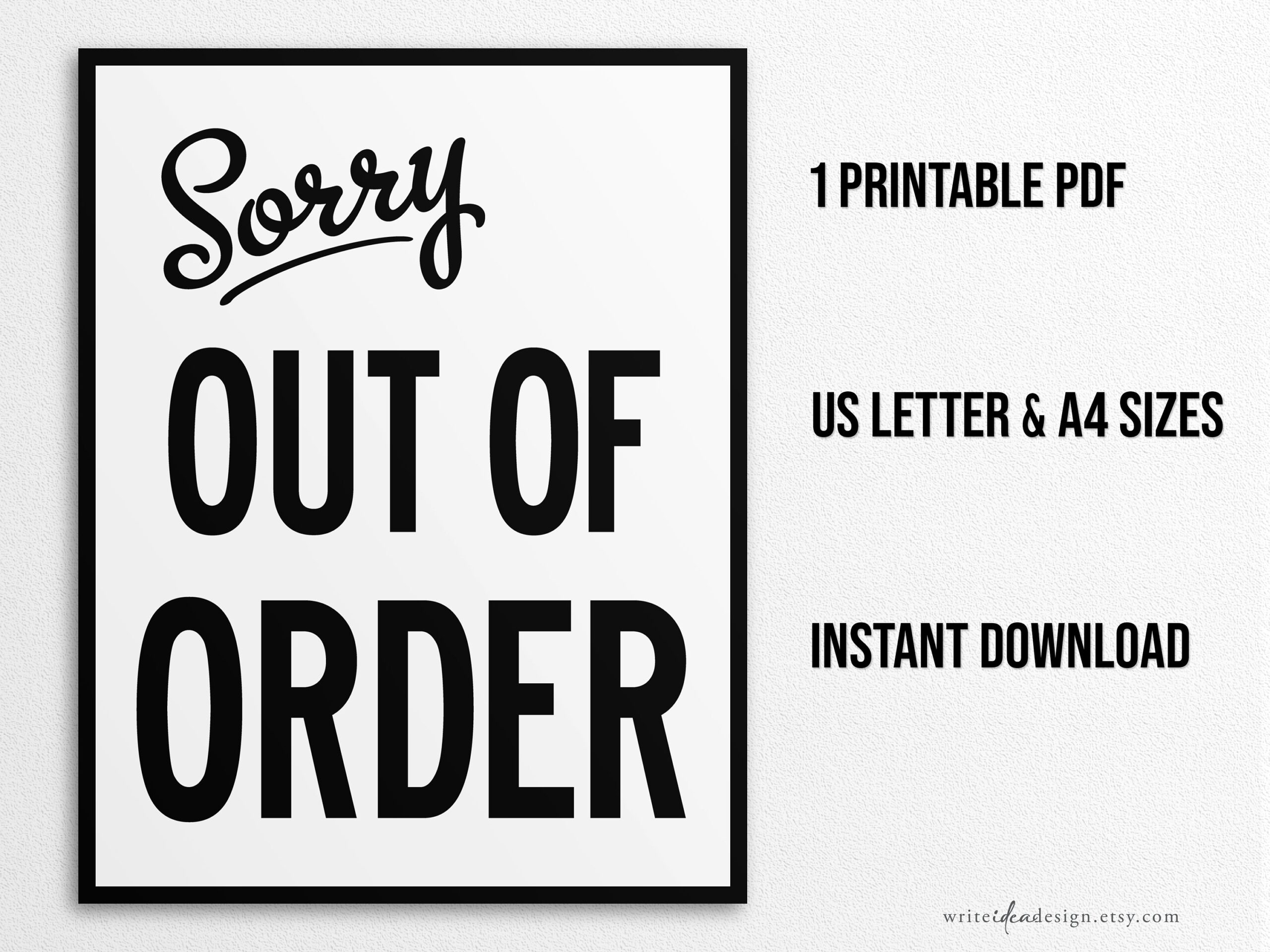 print out of order sign