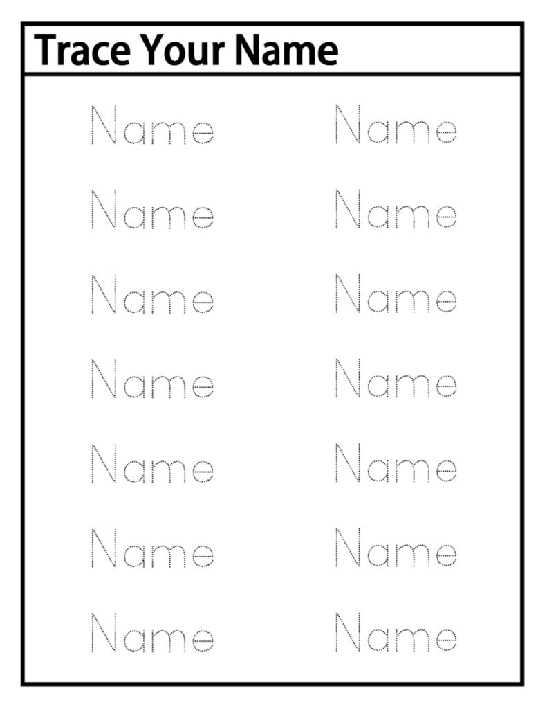 create name tracing worksheets