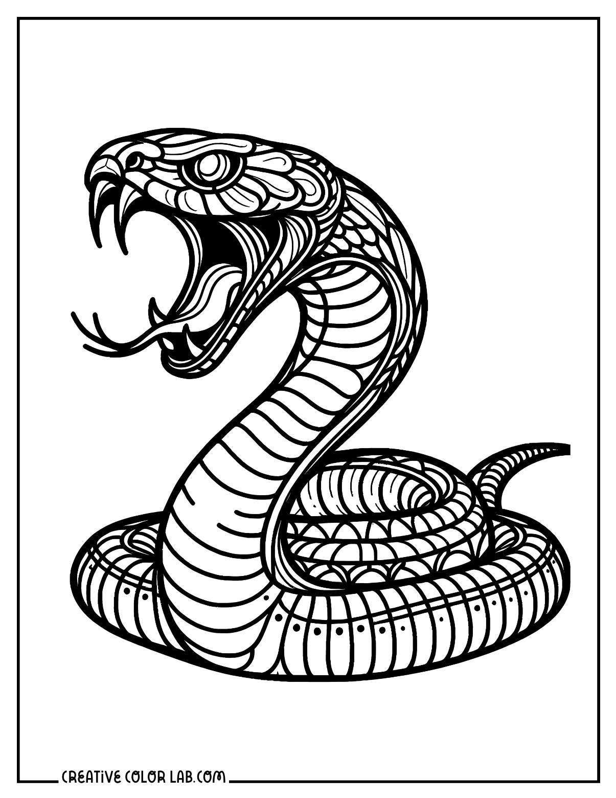 king cobra coloring sheet