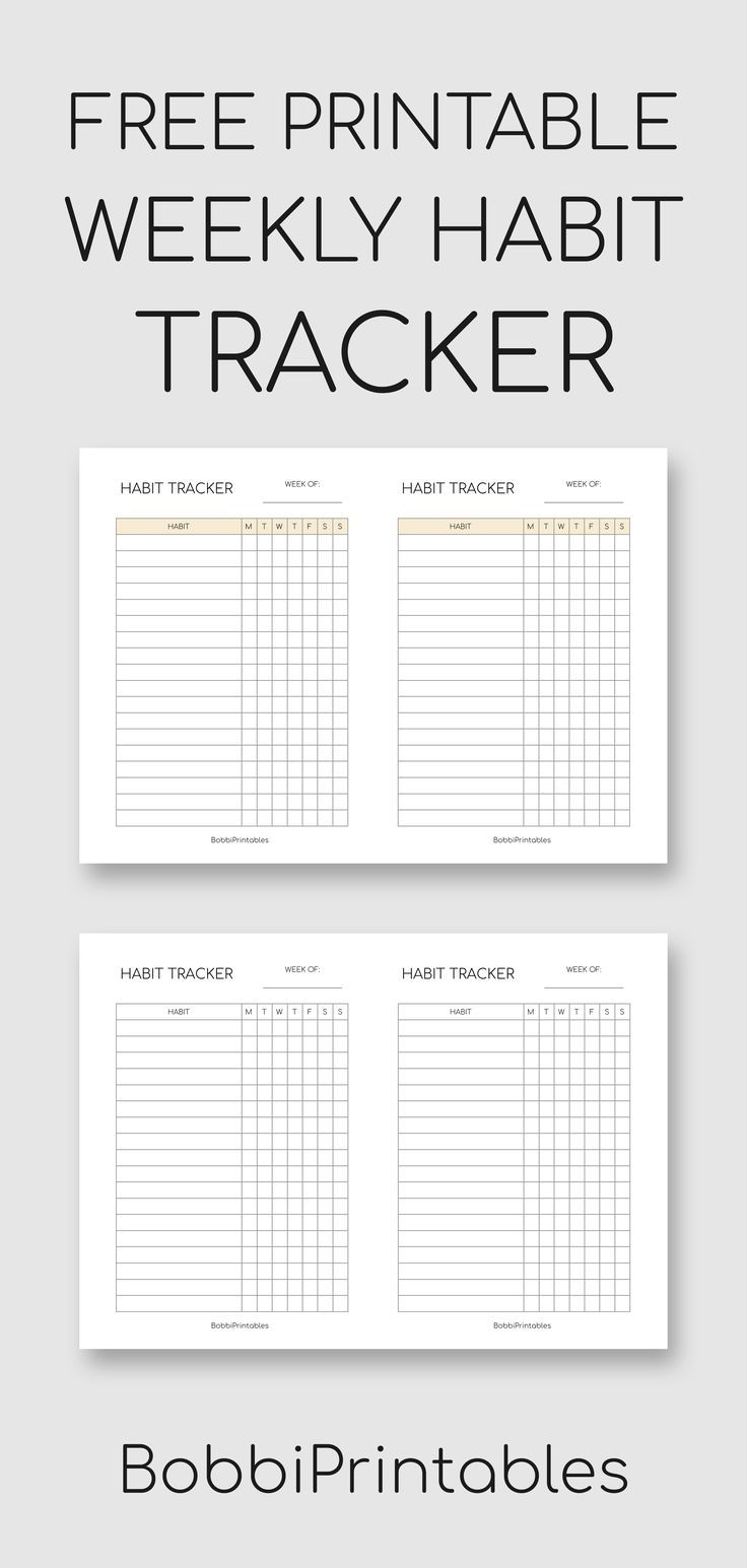 habit tracker printable free
