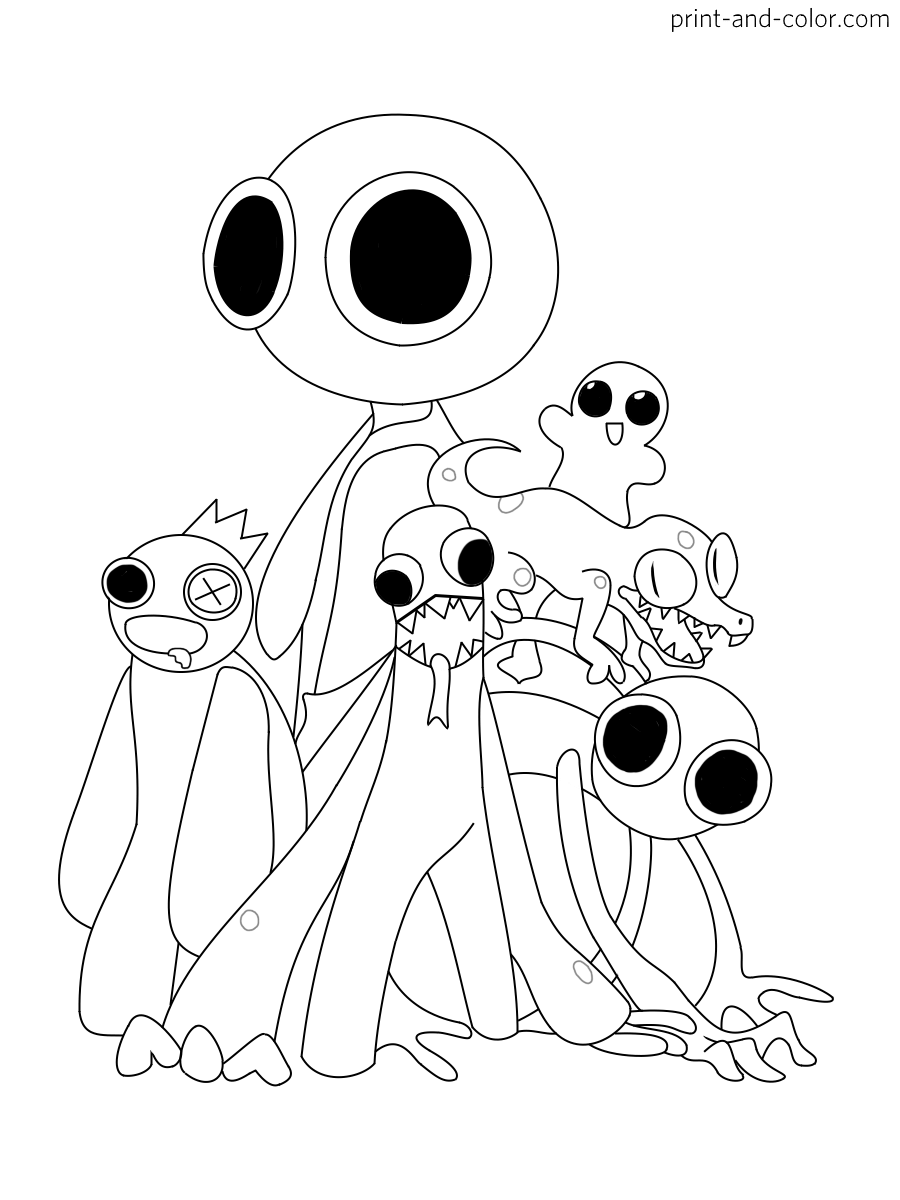rainbow friends coloring pages