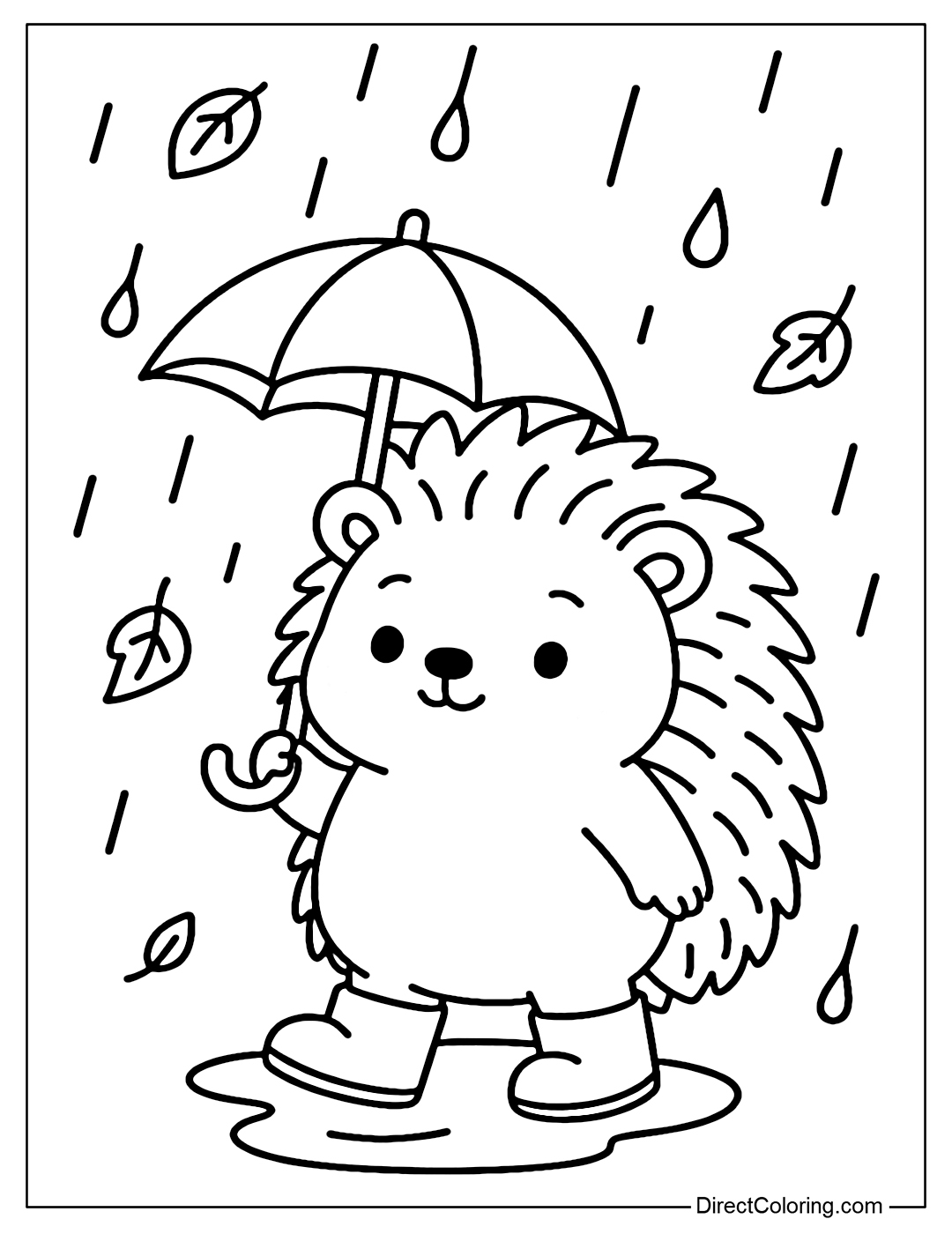 rainy day coloring pages