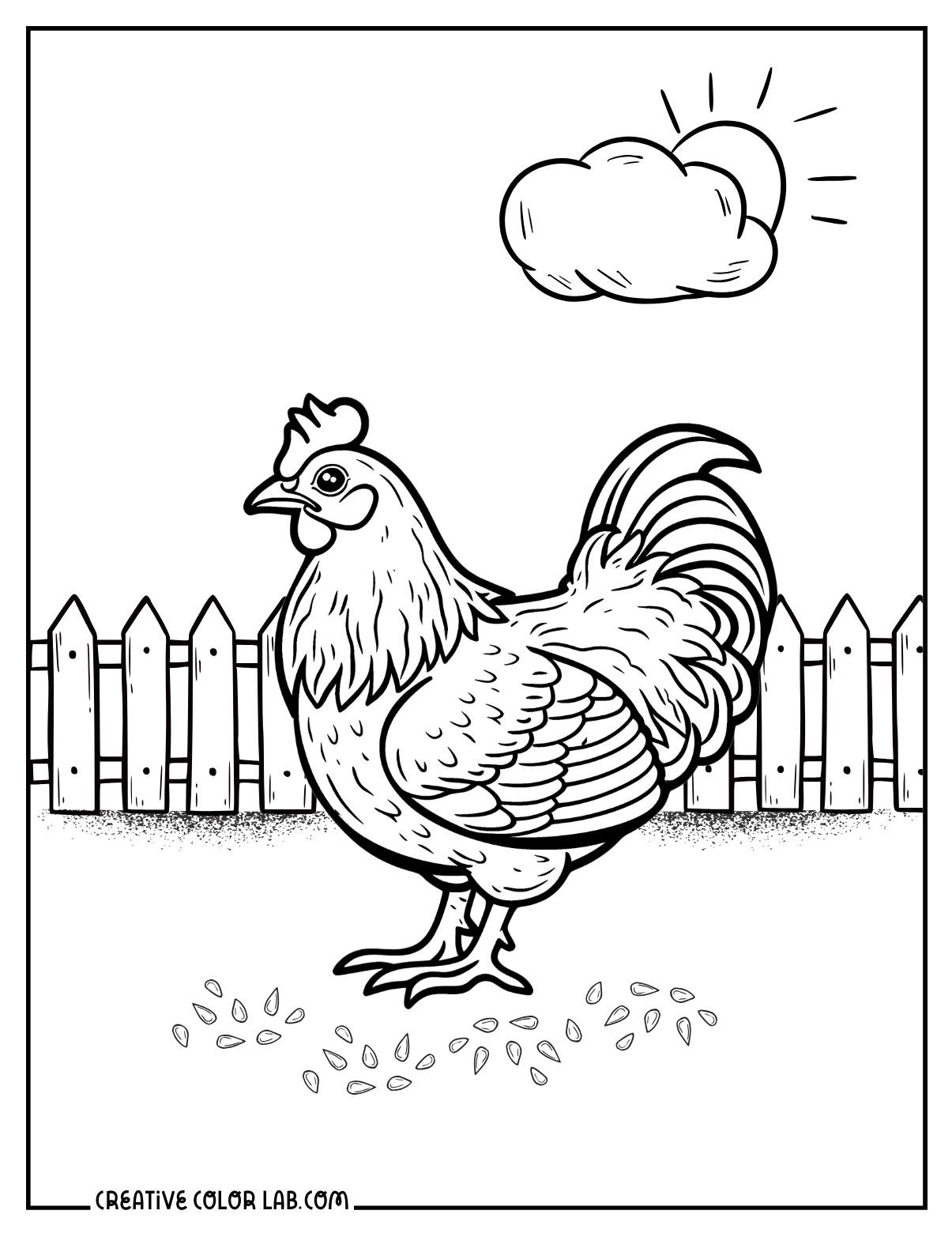 colouring pages of chickens