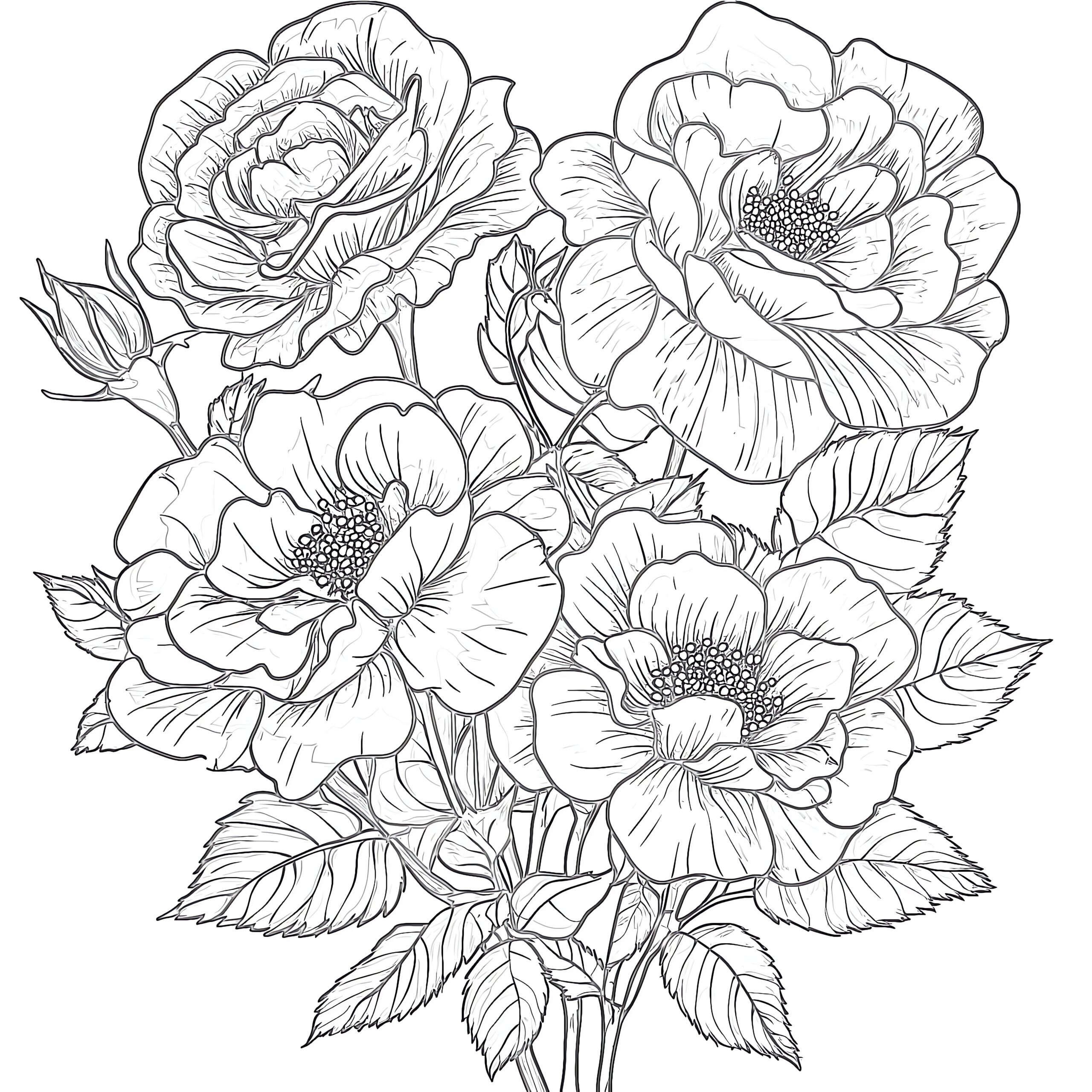 flower pictures to color