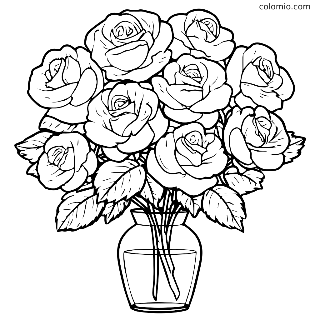 Roses Coloring Pages Free Printable Rose Coloring Sheets