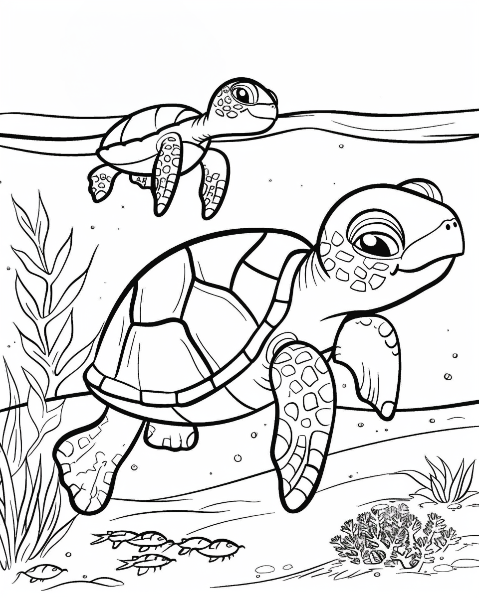 sea turtle coloring page