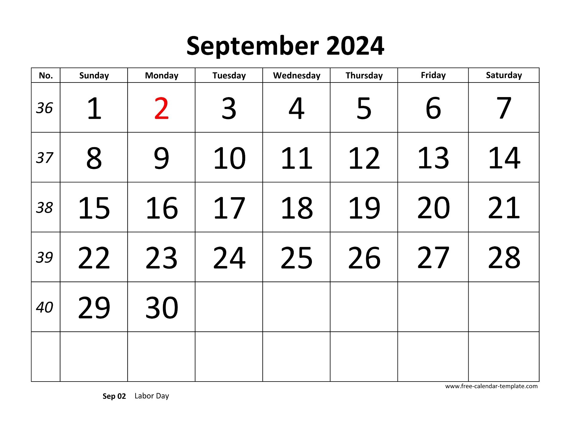 month of september 2024