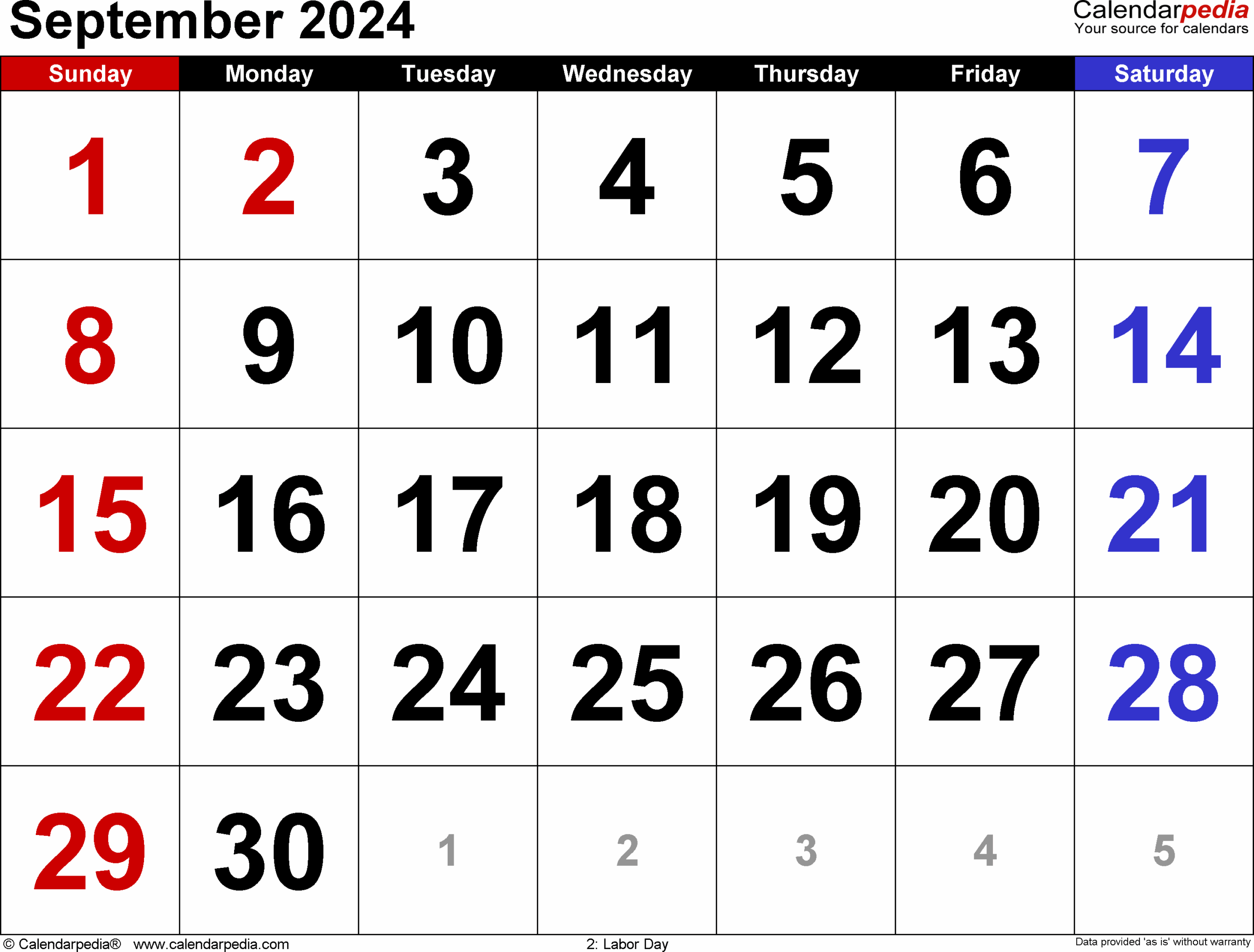 September 2024 Calendar Templates For PDF Excel And Word