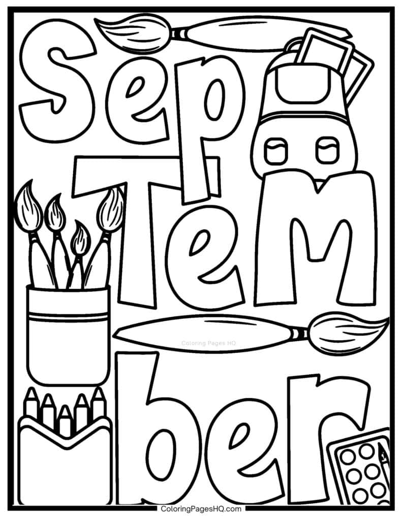 coloring sheets for september