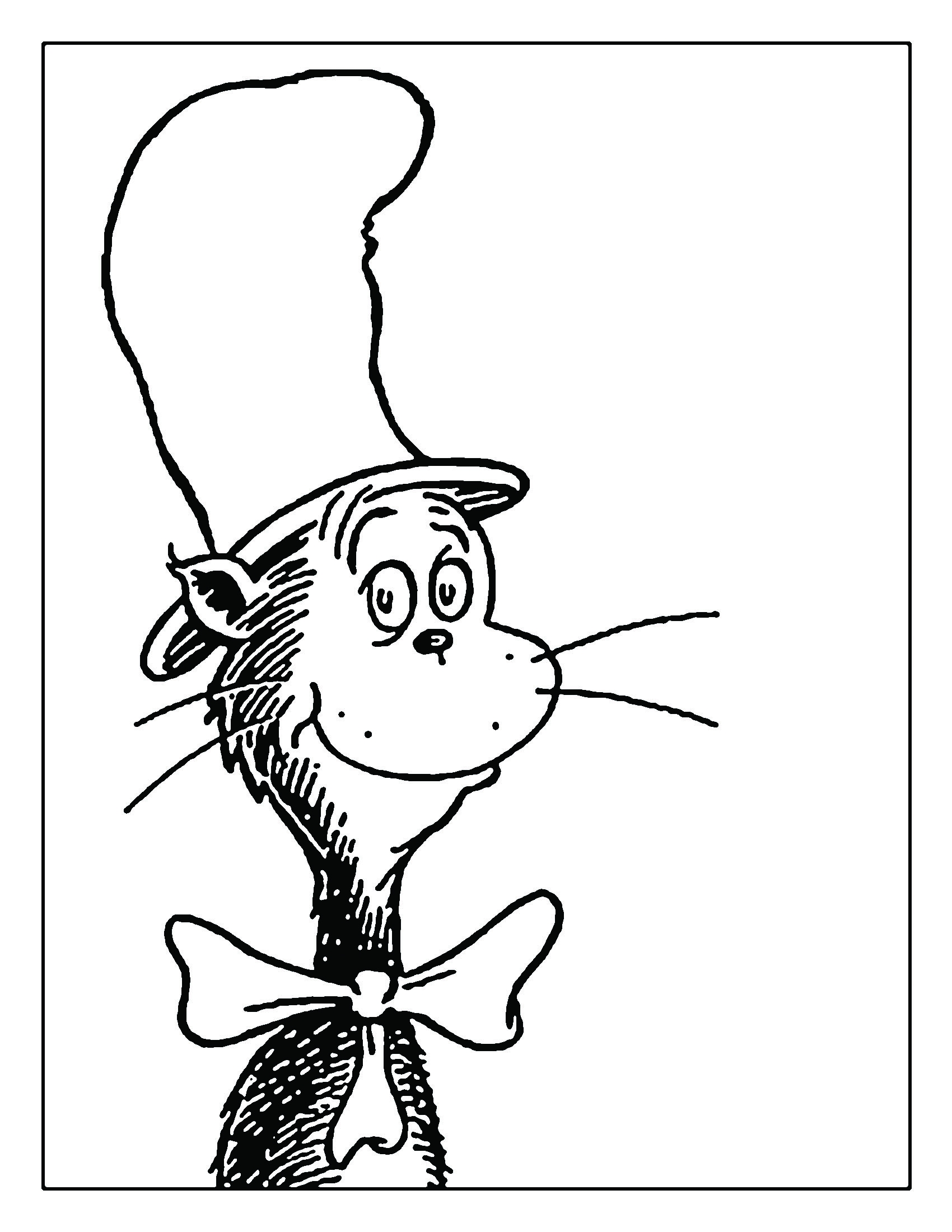 Seuss Coloring Book Cat In The Hat Pictures To Color Doctor Seuss Characters Cat In The
