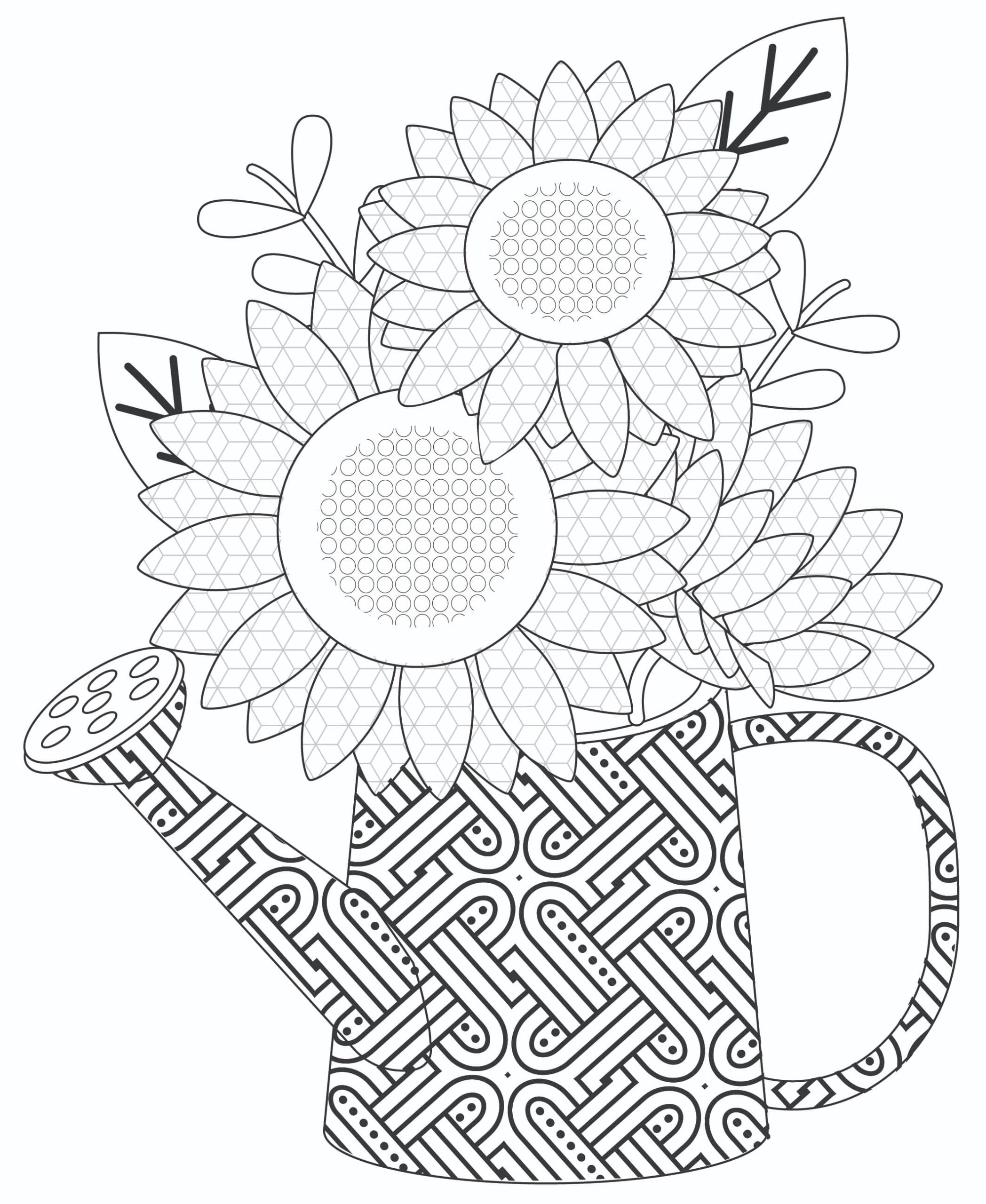 easy coloring pages for adults