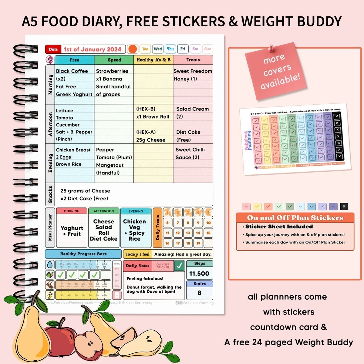 SLIMMING MY FOOD DIARY BOOK A5 WEIGHT LOSS DIET JOURNAL PLANNER QUOTE 17 EBay UK