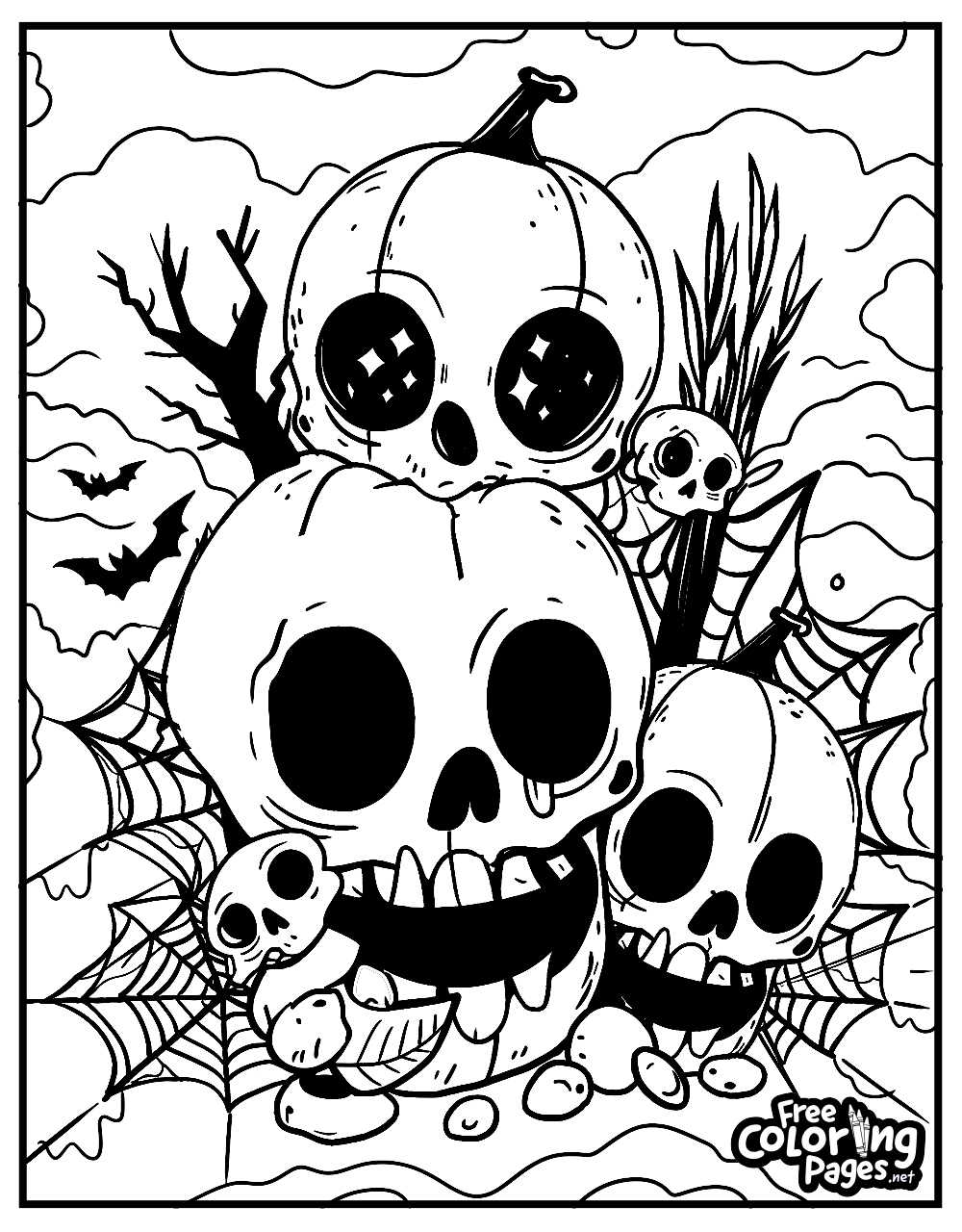 Spooky Halloween Coloring Pages Free Coloring Pages