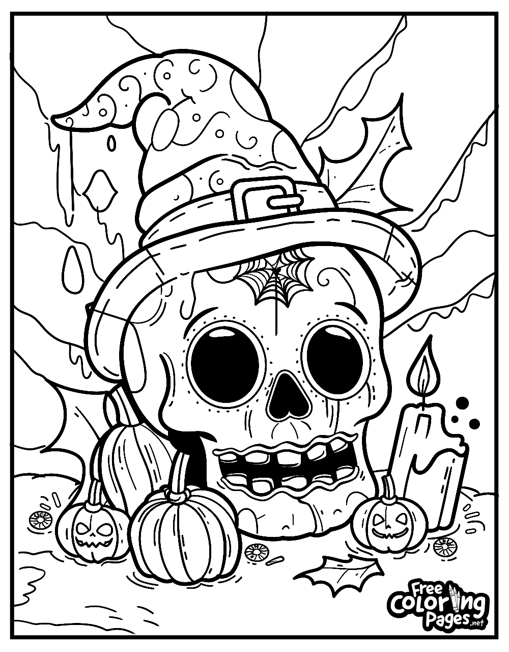 Spooky Halloween Coloring Pages Free Coloring Pages