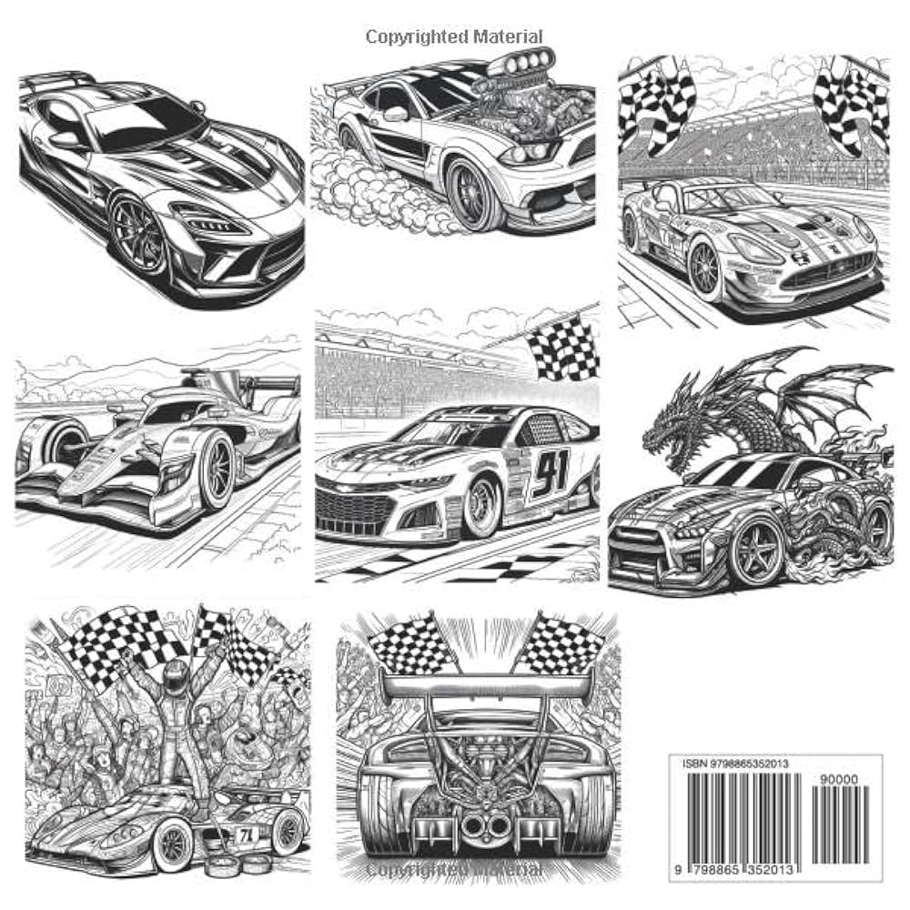 racing car coloring sheets