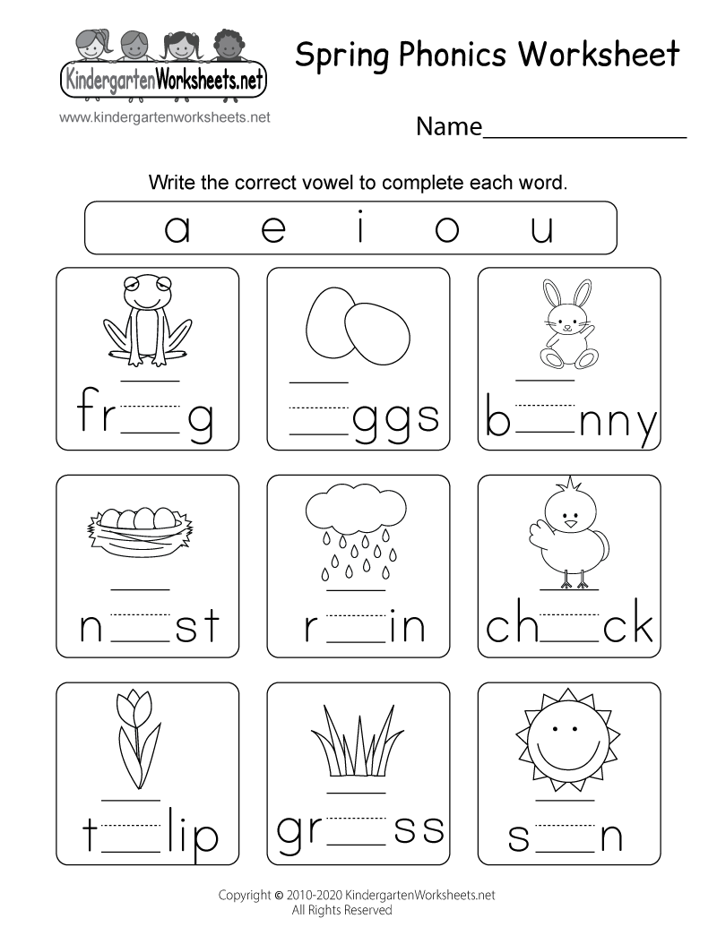 printable phonics worksheets