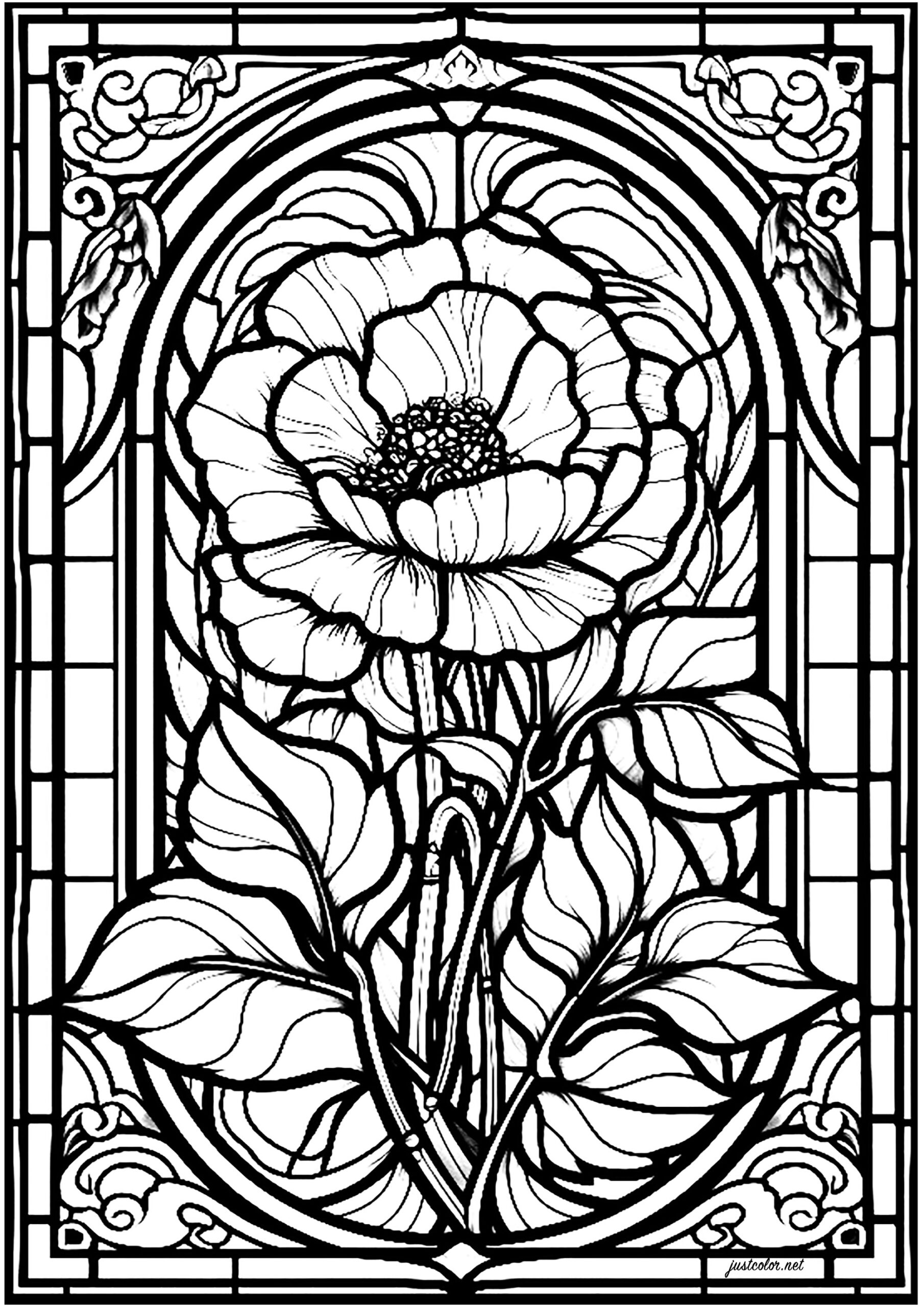 stained glass coloring pages